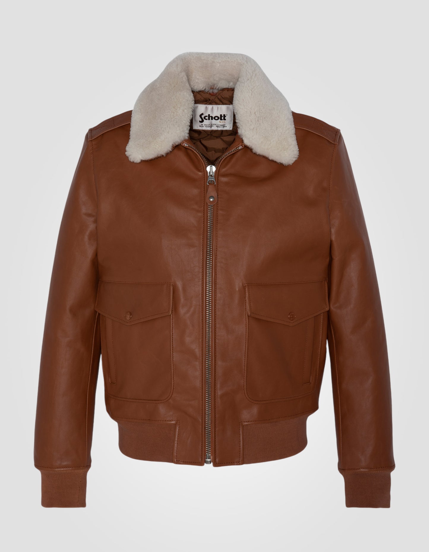 Blouson pilote type A-2, cuir de vachette