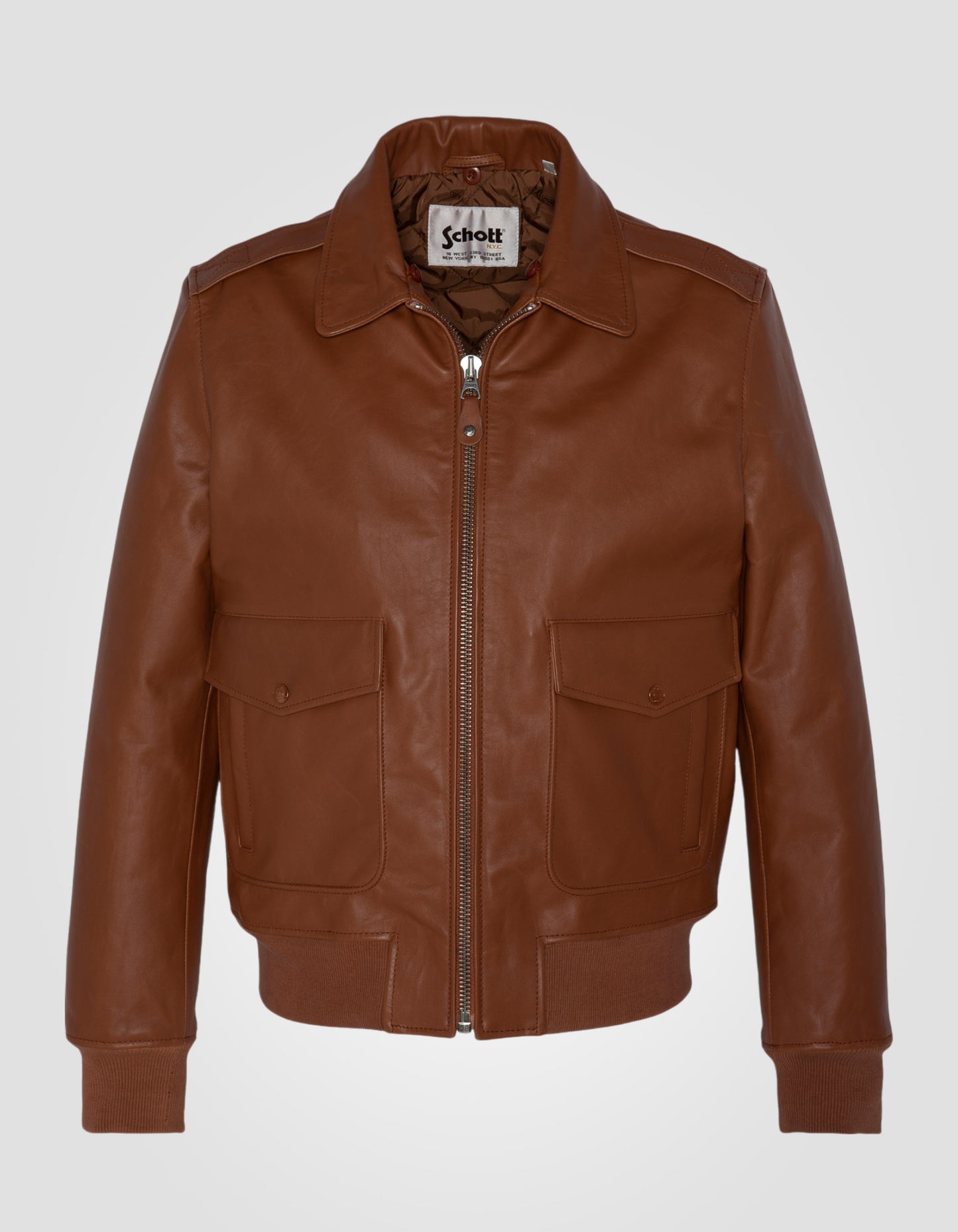 Blouson pilote type A-2, cuir de vachette