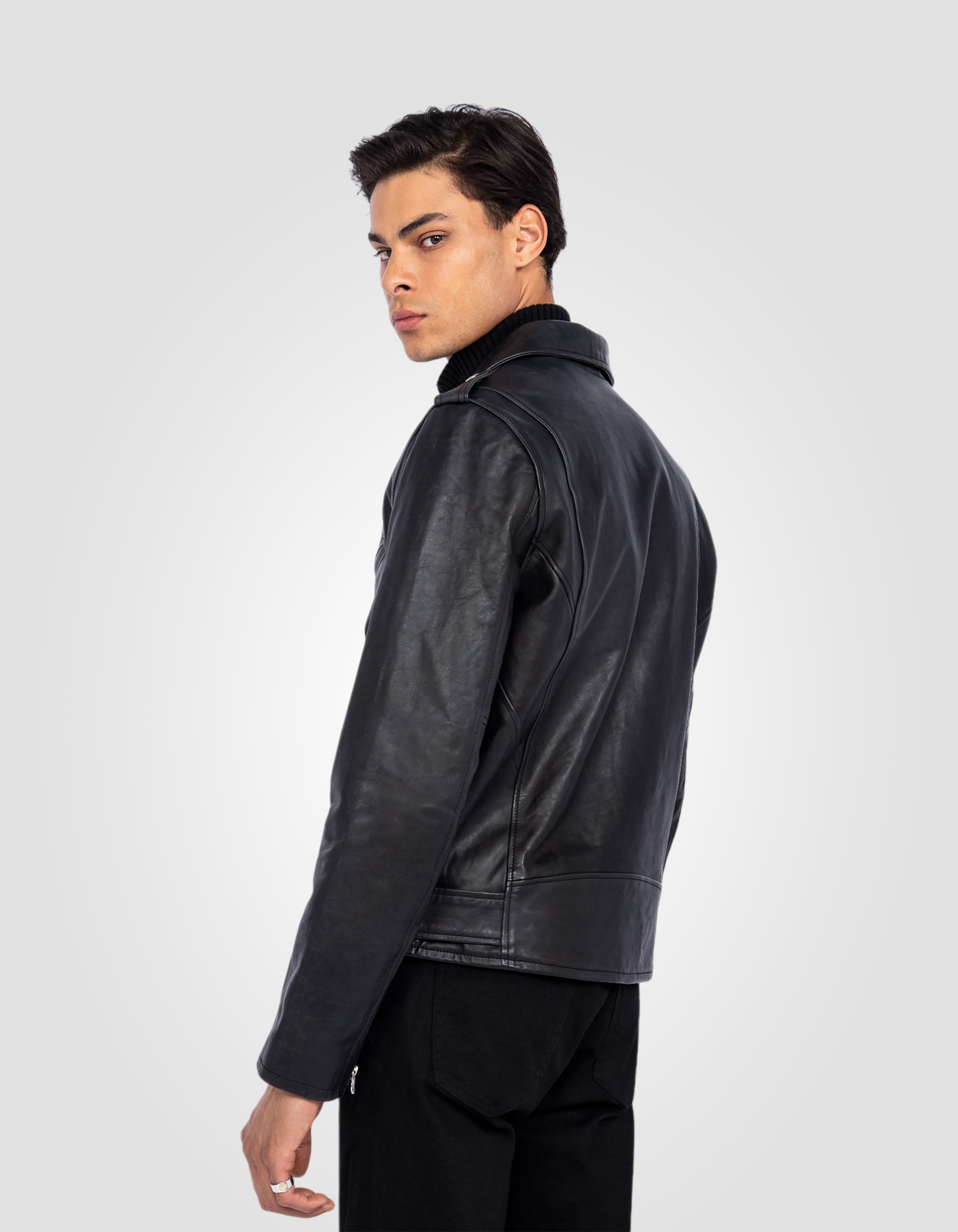 Perfecto® jacket with belt, cowhide leather-5