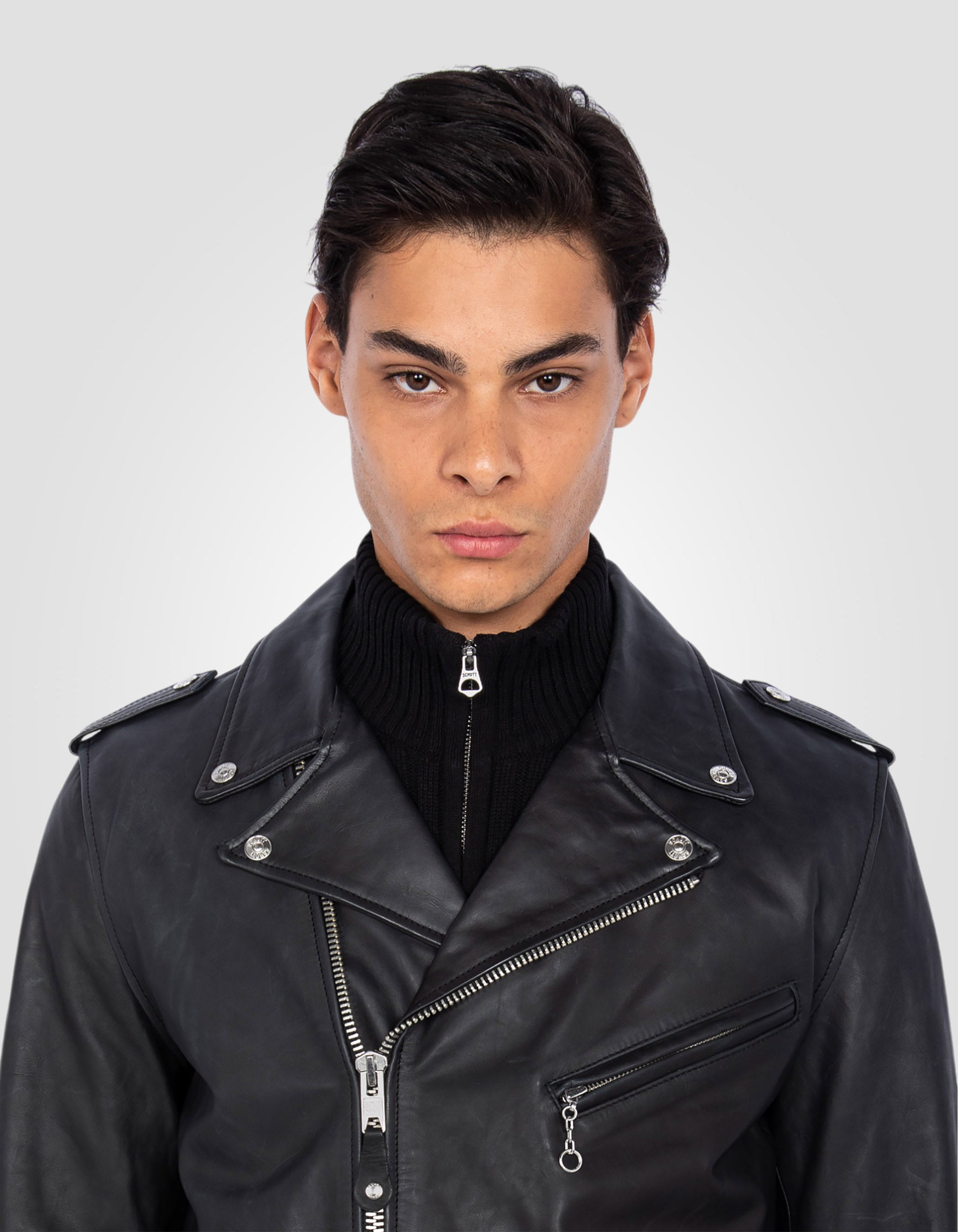 Perfecto® jacket with belt, cowhide leather-6