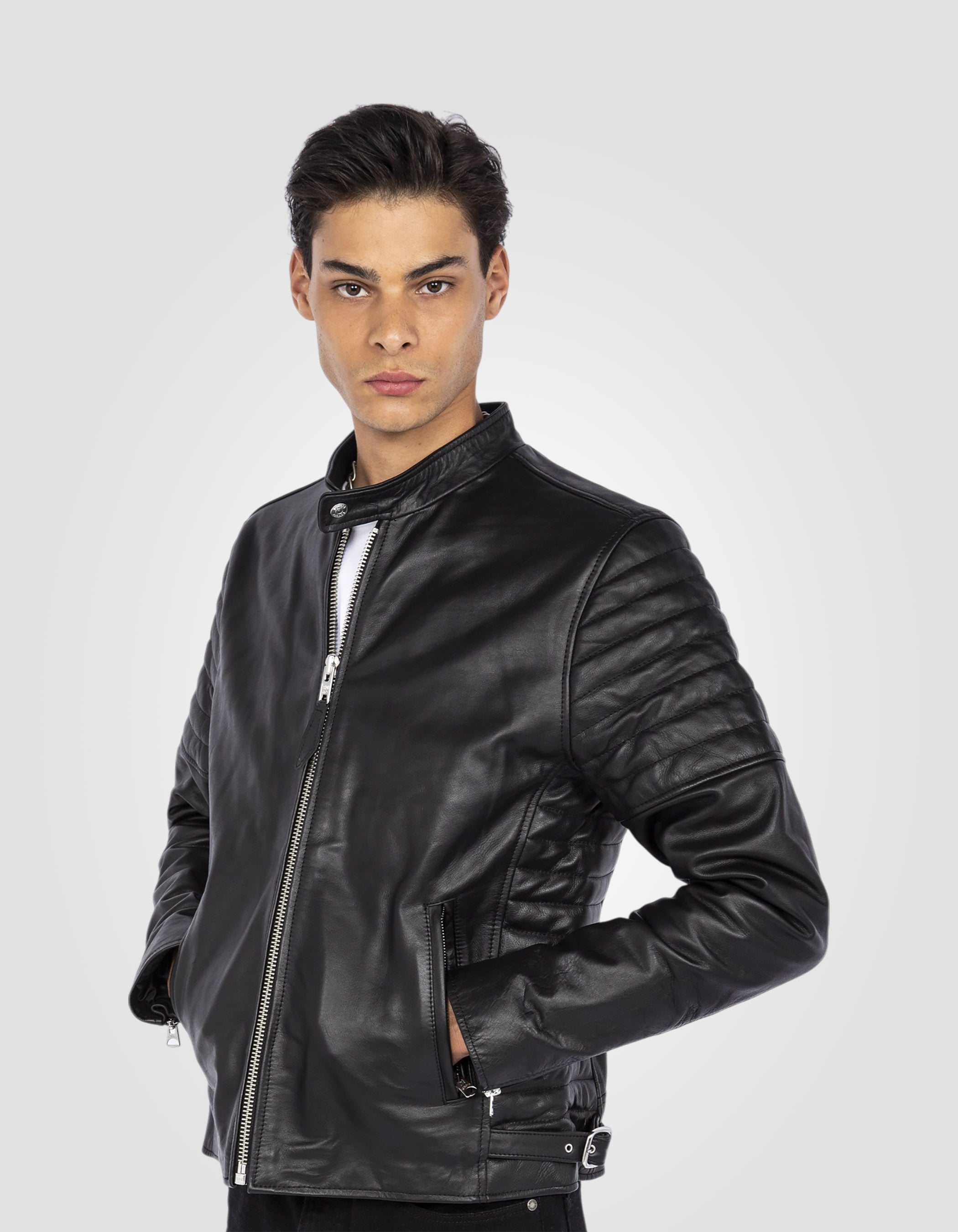 Classic Biker jacket, cowhide leather-3