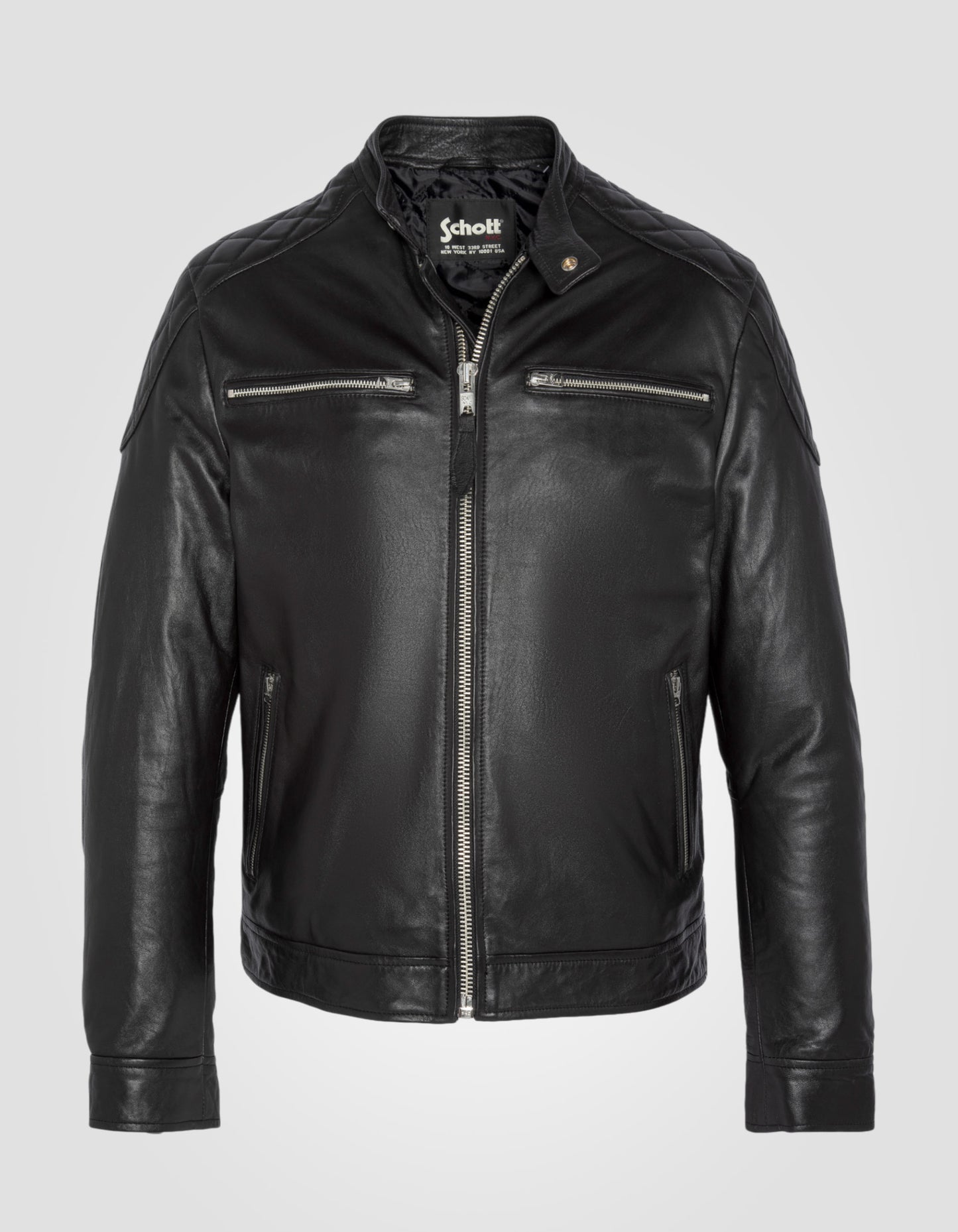 Blouson biker Schott NYC®, cuir d'agneau