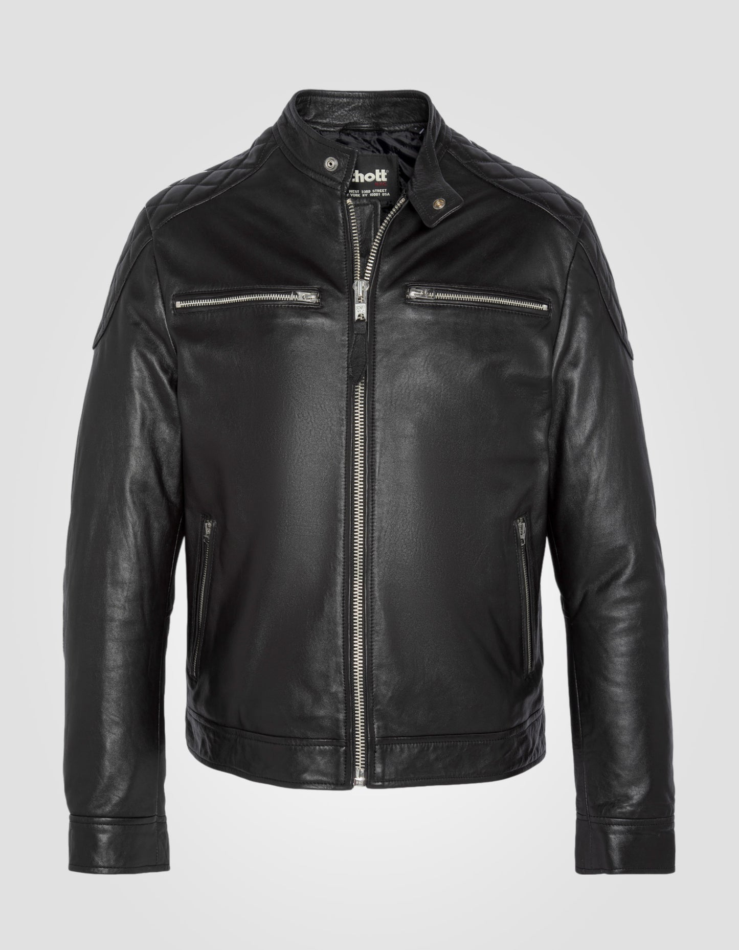 Blouson biker Schott NYC®, cuir d'agneau