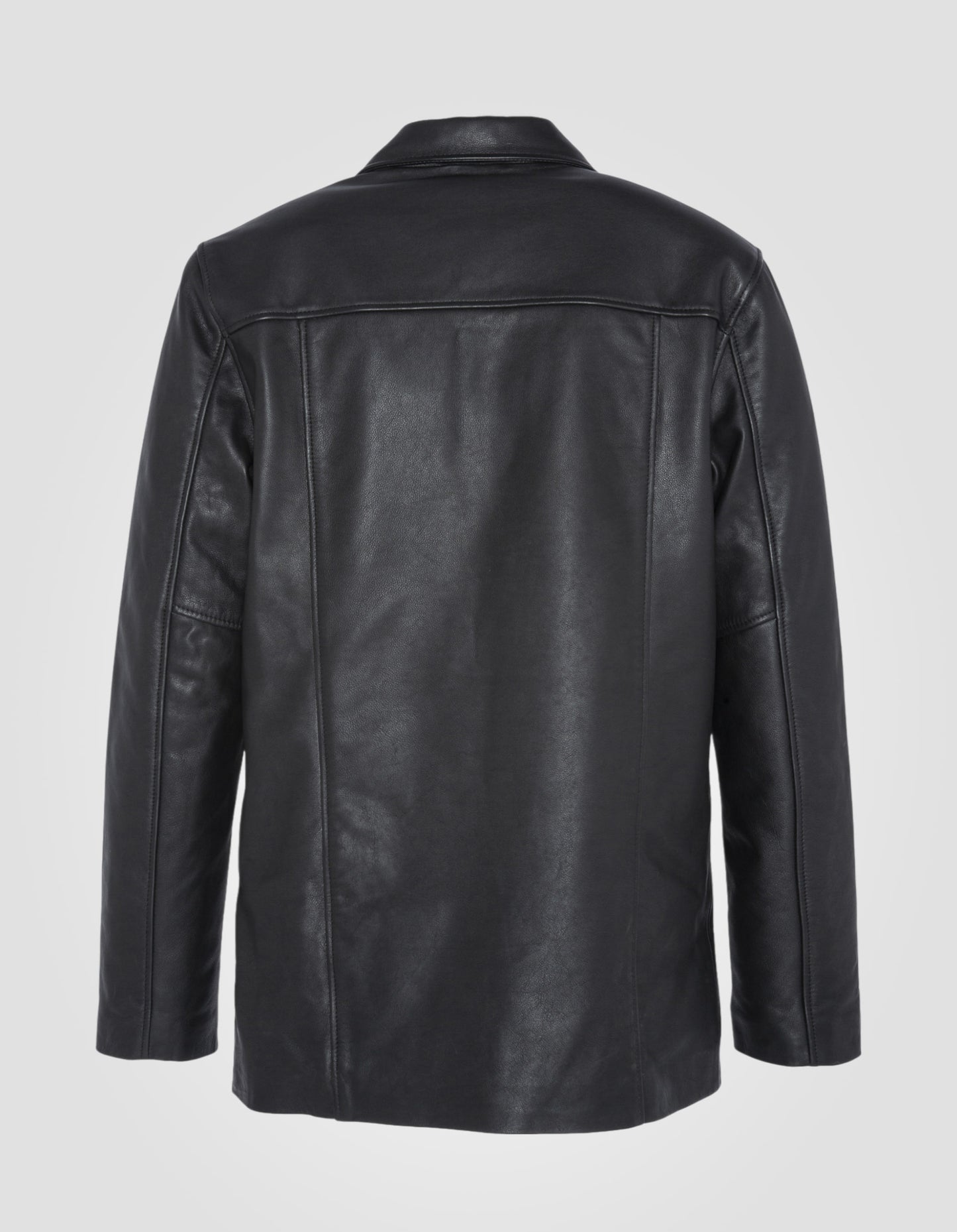 Straight coat, cowhide leather