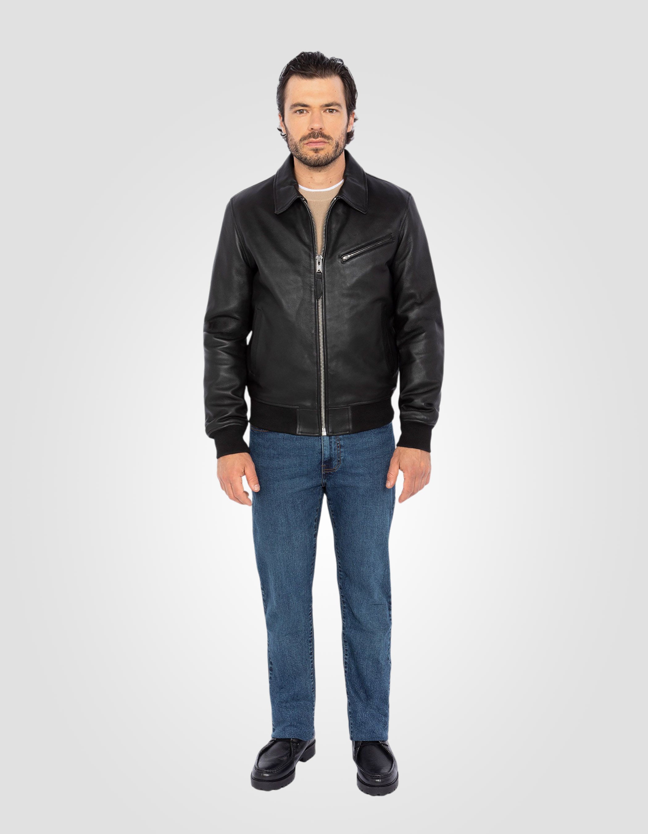 Casual jacket, lambskin leather-1