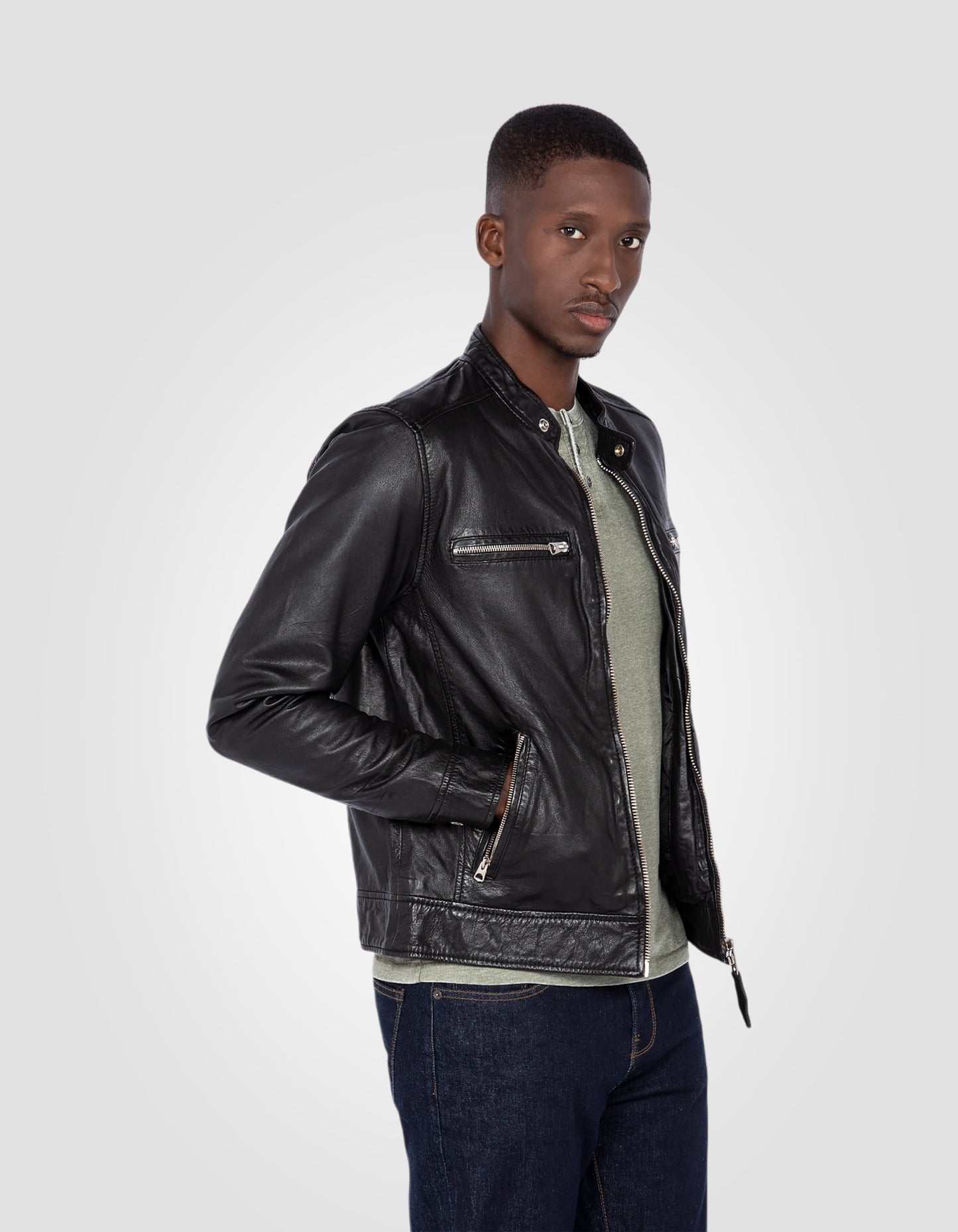 Biker jacket, lambskin leather