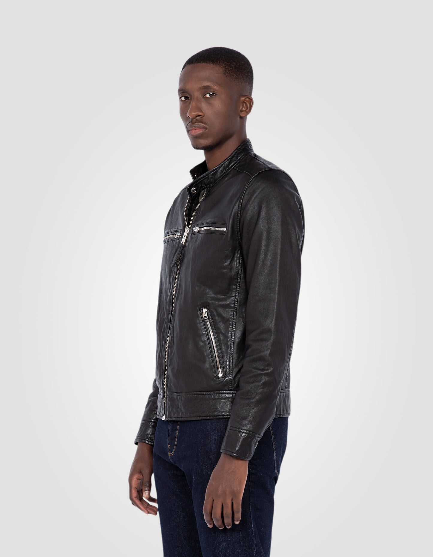 Biker jacket, lambskin leather