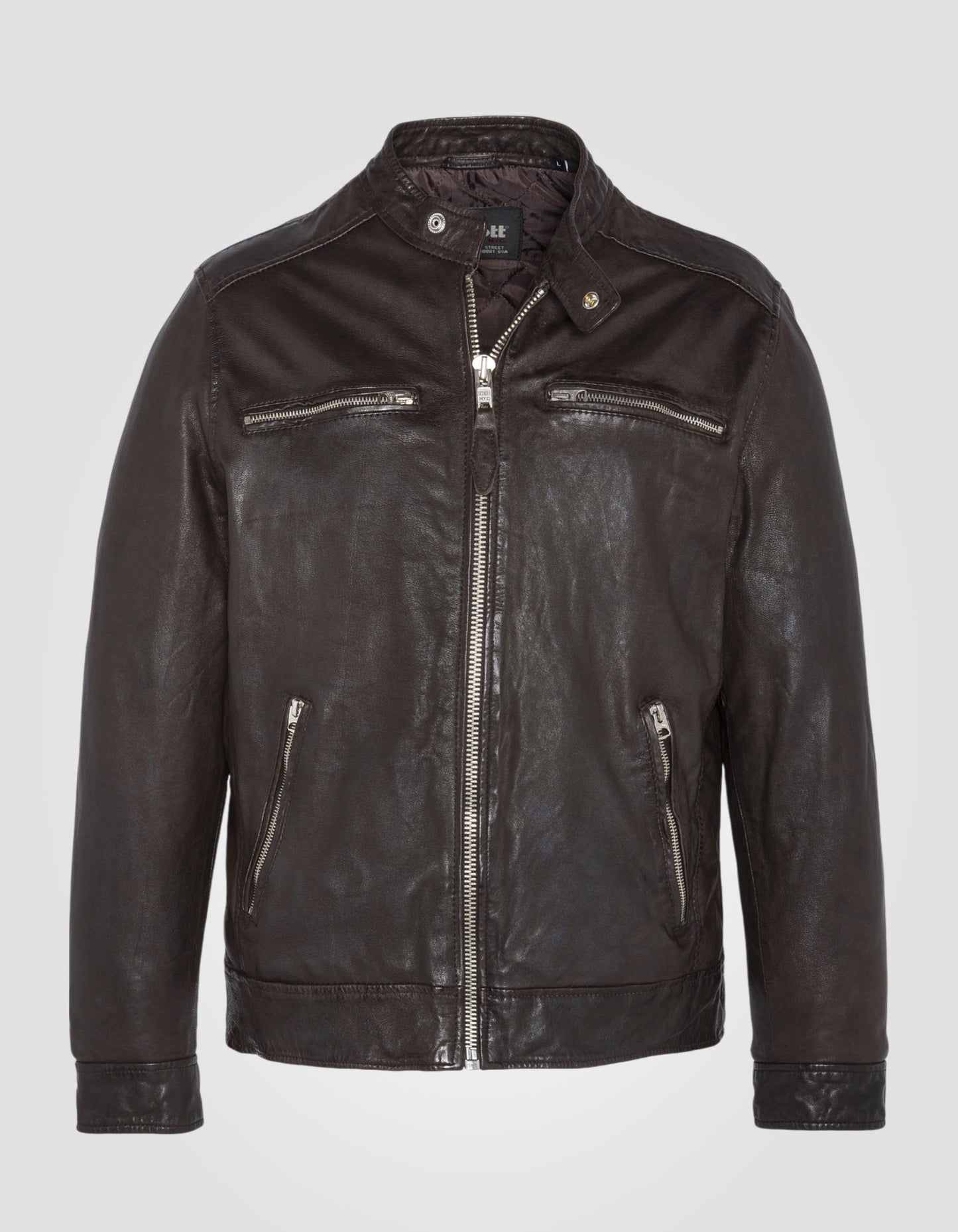 Blouson motard, cuir d'agneau