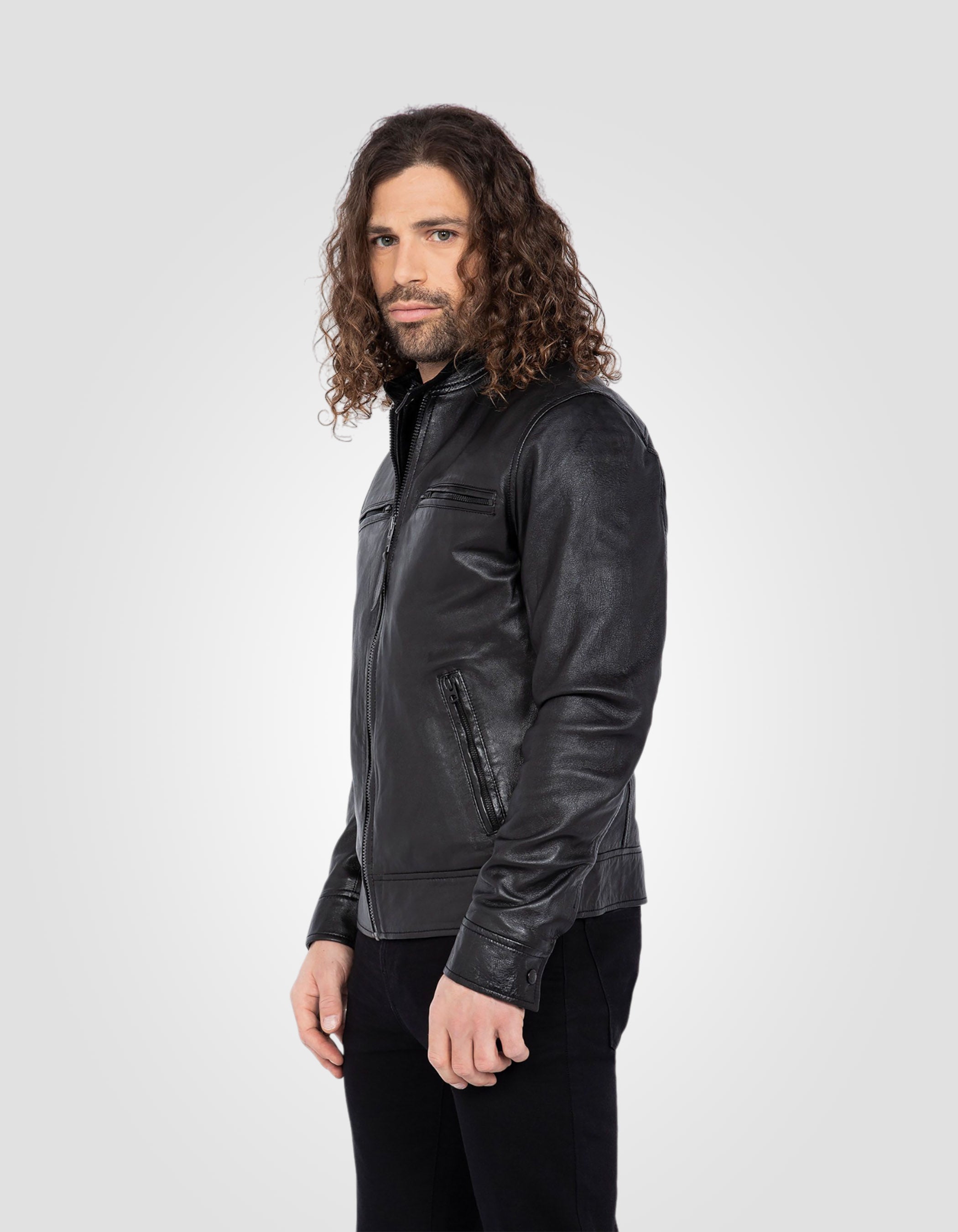 Biker jacket, lambskin leather-4