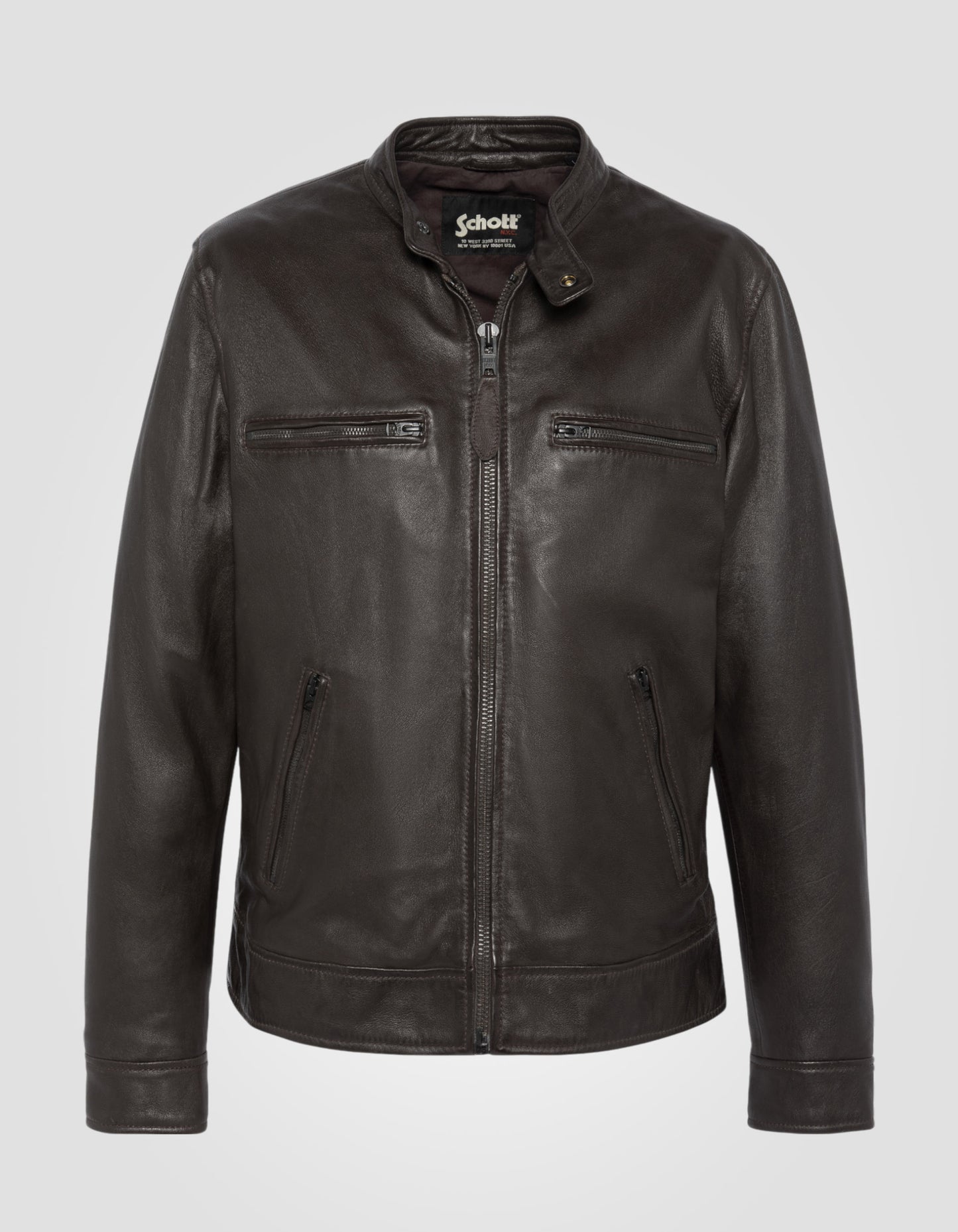 Blouson motard, cuir d'agneau lavé