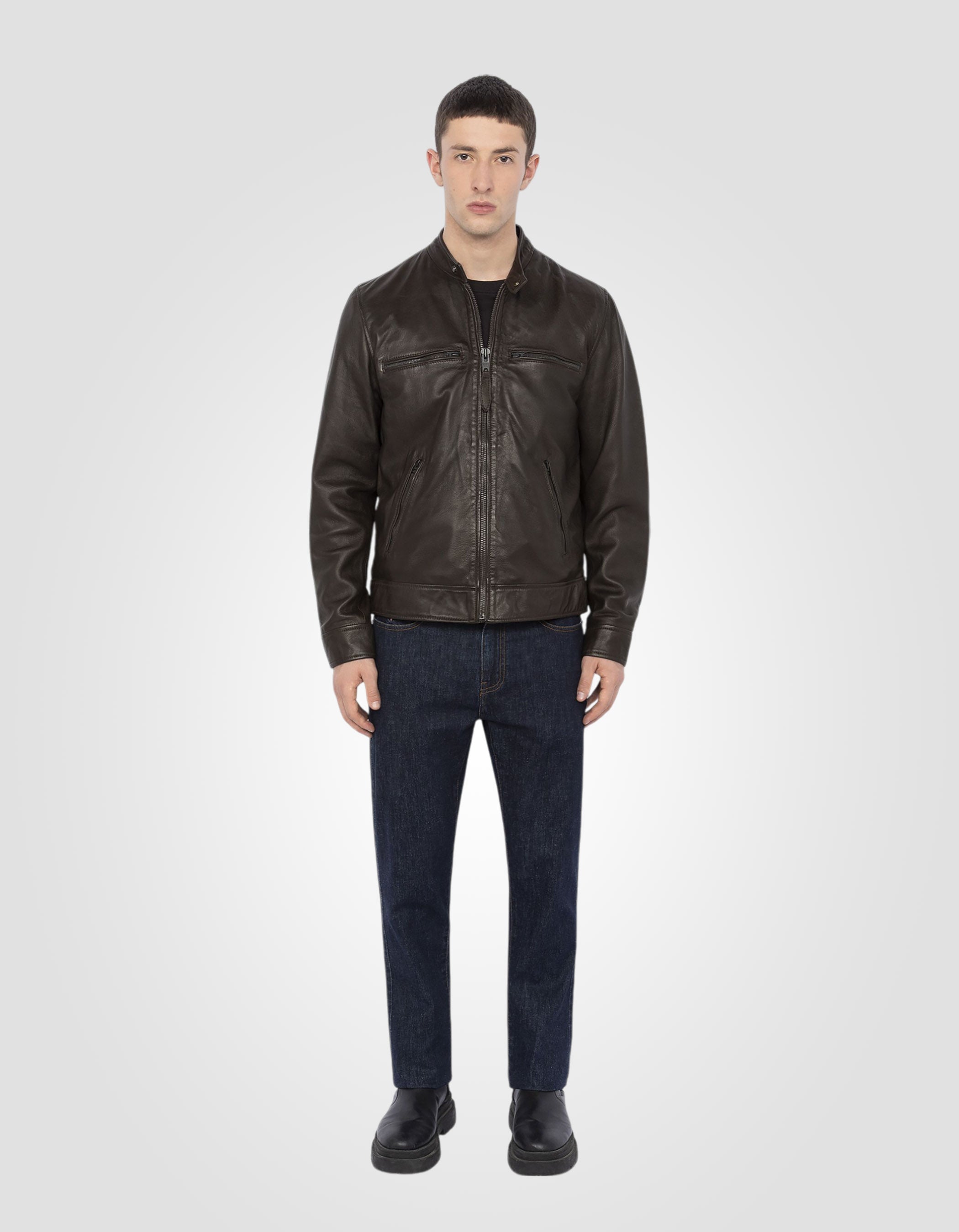 Biker jacket, lambskin leather-1