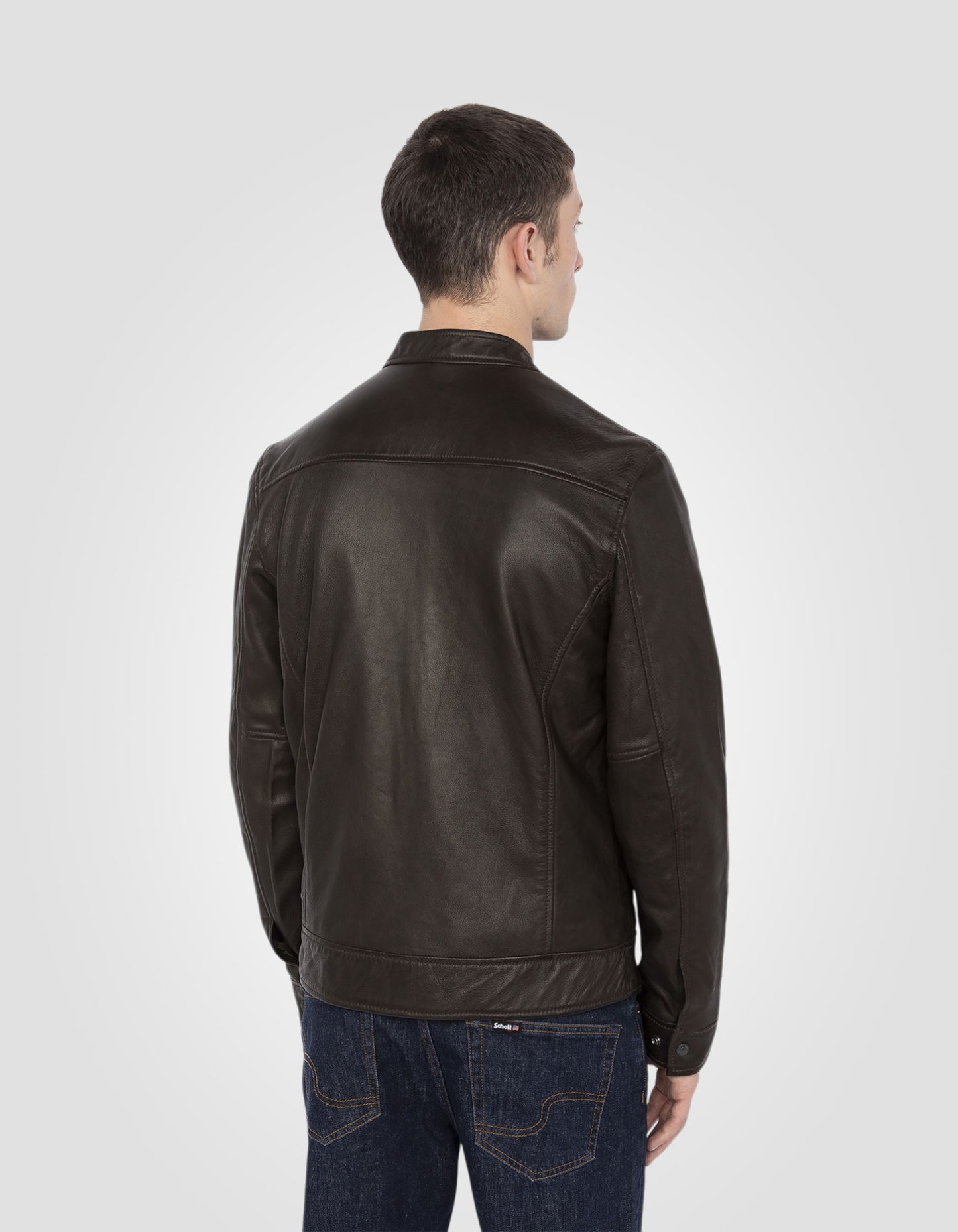 Blouson motard, cuir d'agneau lavé