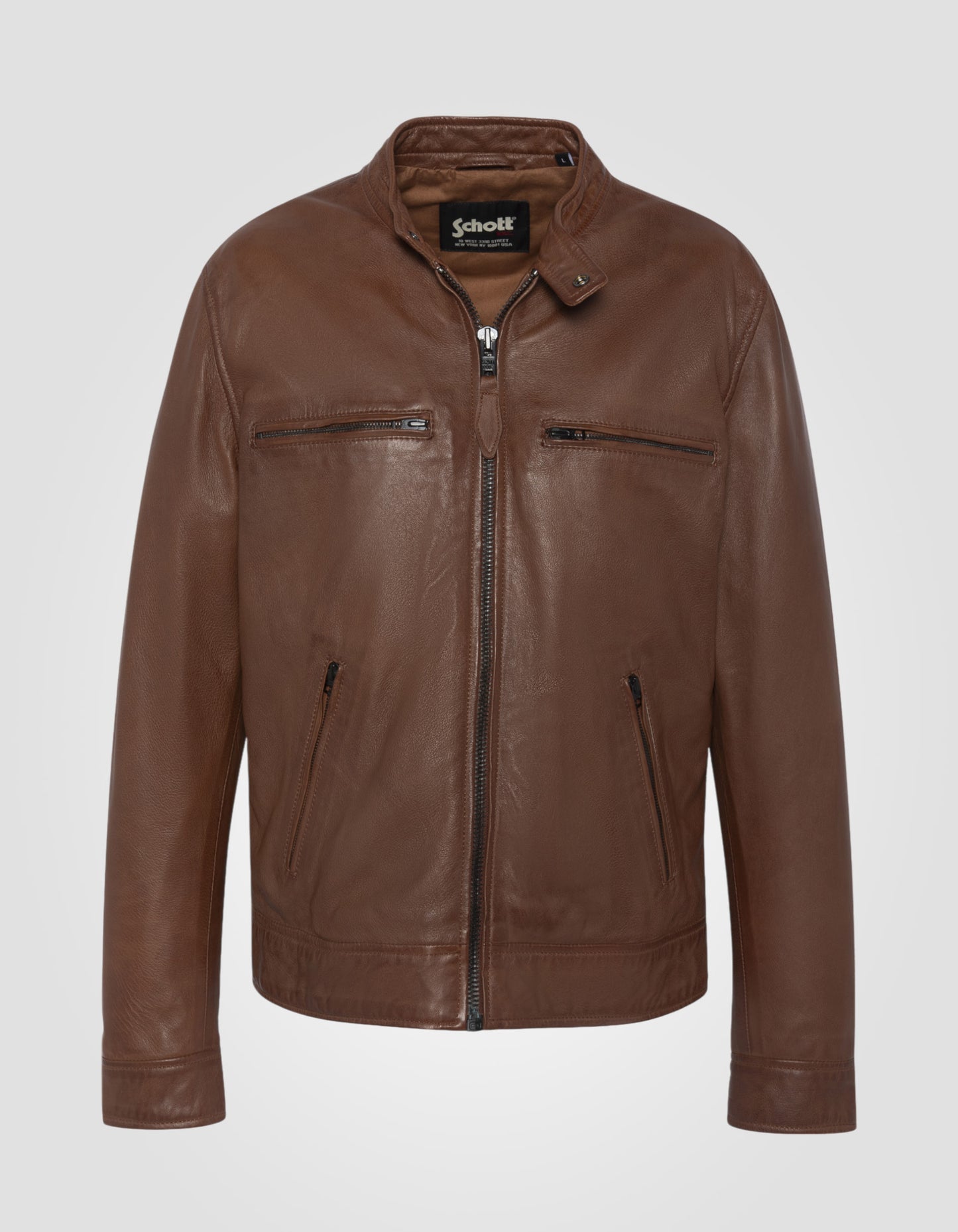 Blouson motard, cuir d'agneau lavé