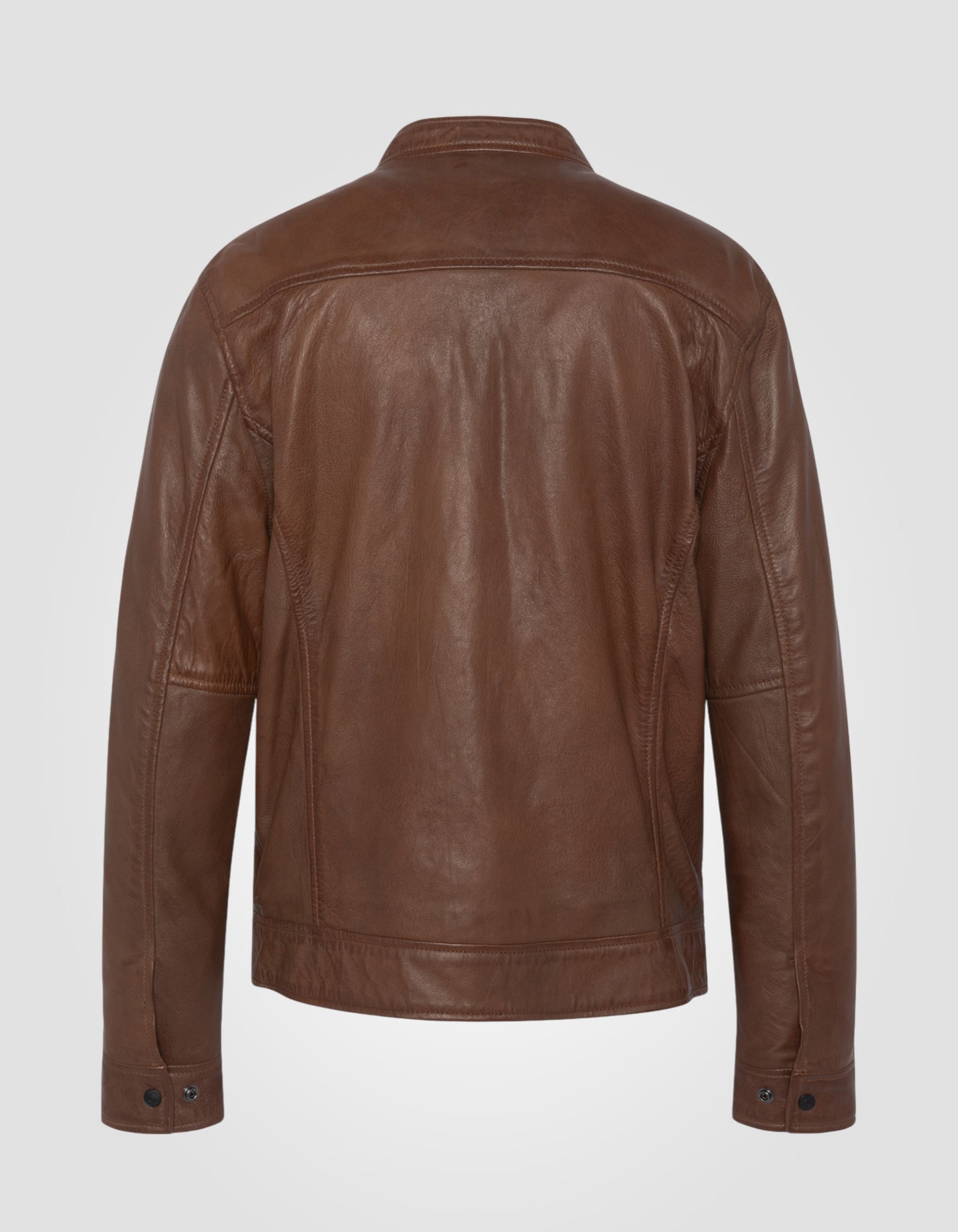 Blouson motard, cuir d'agneau lavé