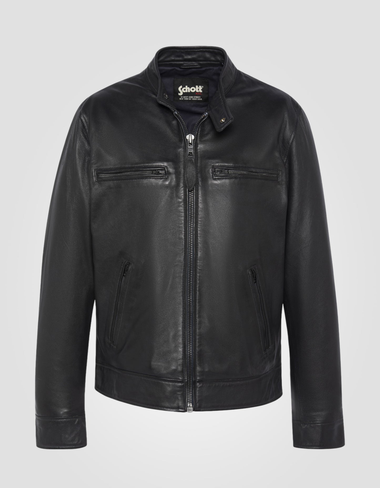 Blouson motard, cuir d'agneau lavé