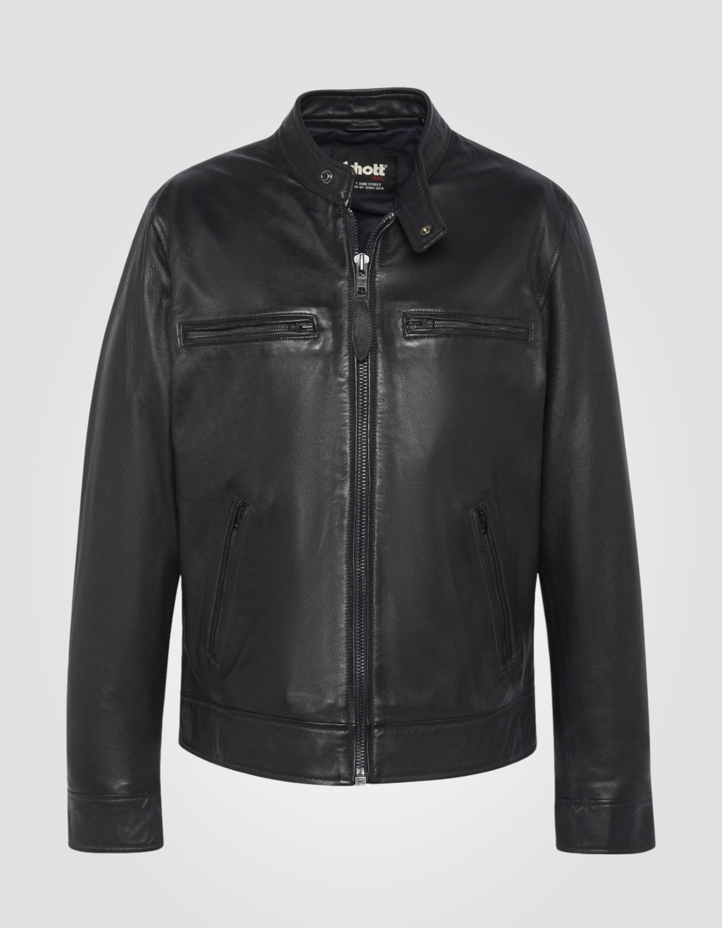 Blouson motard, cuir d'agneau lavé