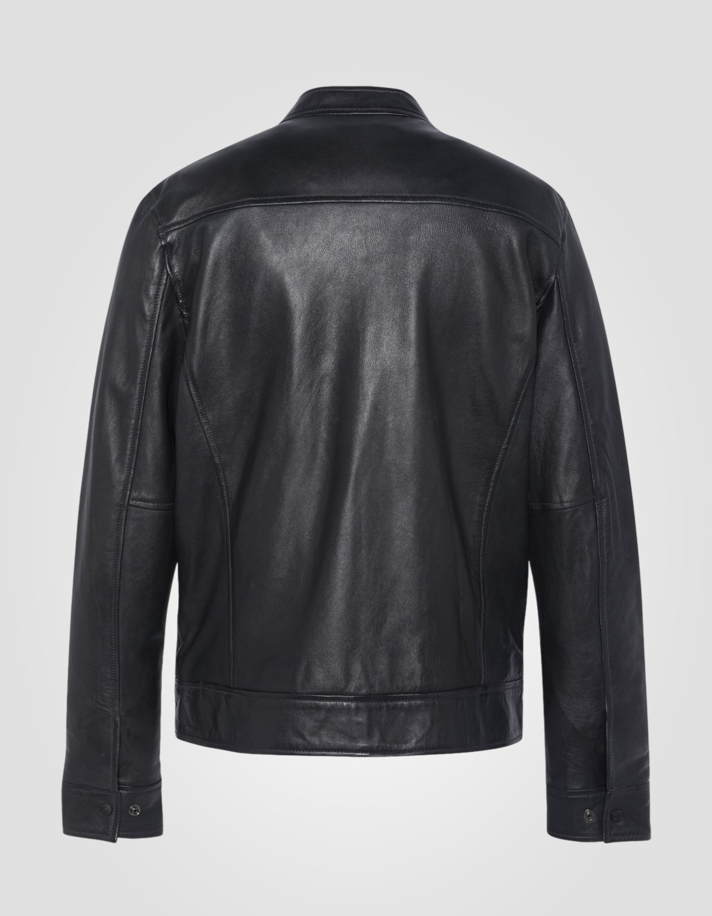 Blouson motard, cuir d'agneau lavé