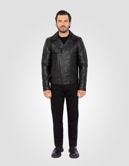 Vollschwarze Perfecto®-Jacke aus Rindsleder 