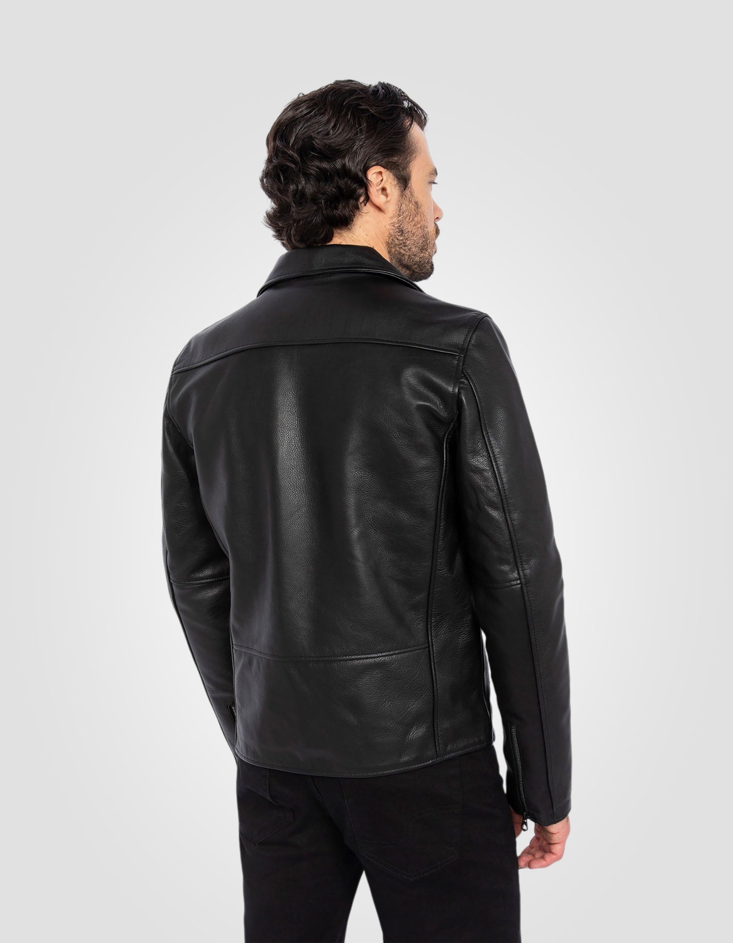 Vollschwarze Perfecto®-Jacke aus Rindsleder 