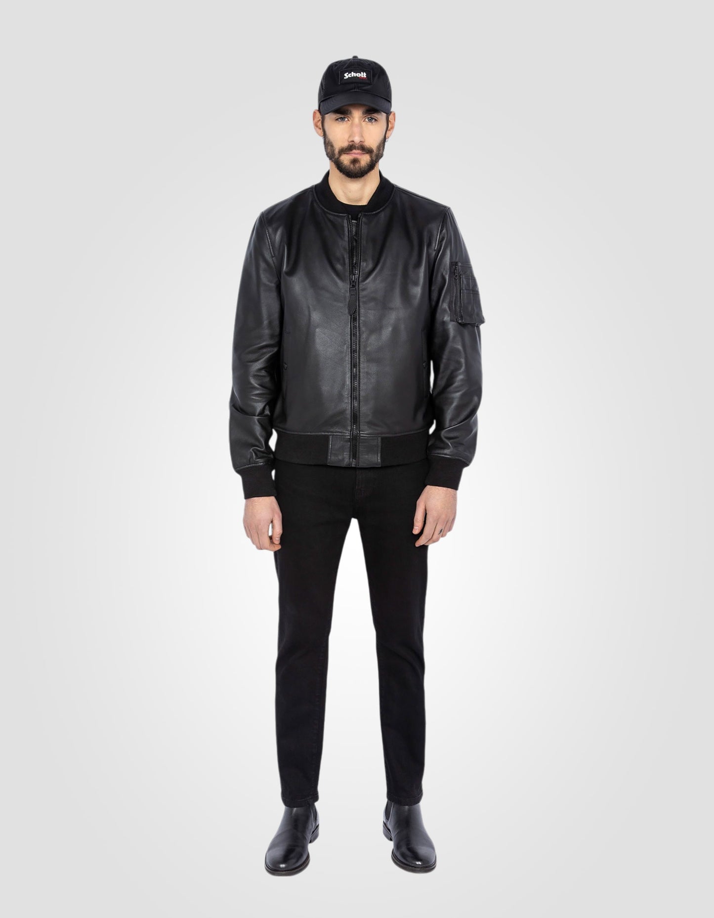 Blouson Bomber, cuir d'agneau