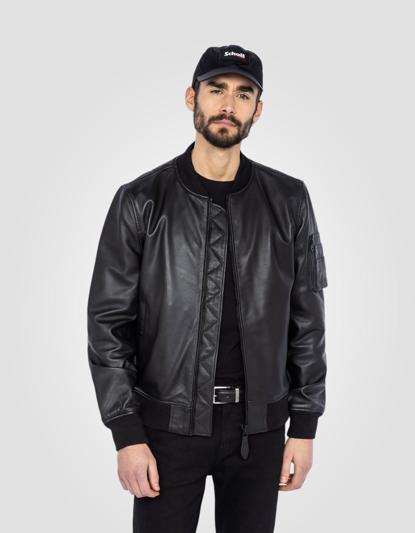 Blouson Bomber, cuir d'agneau