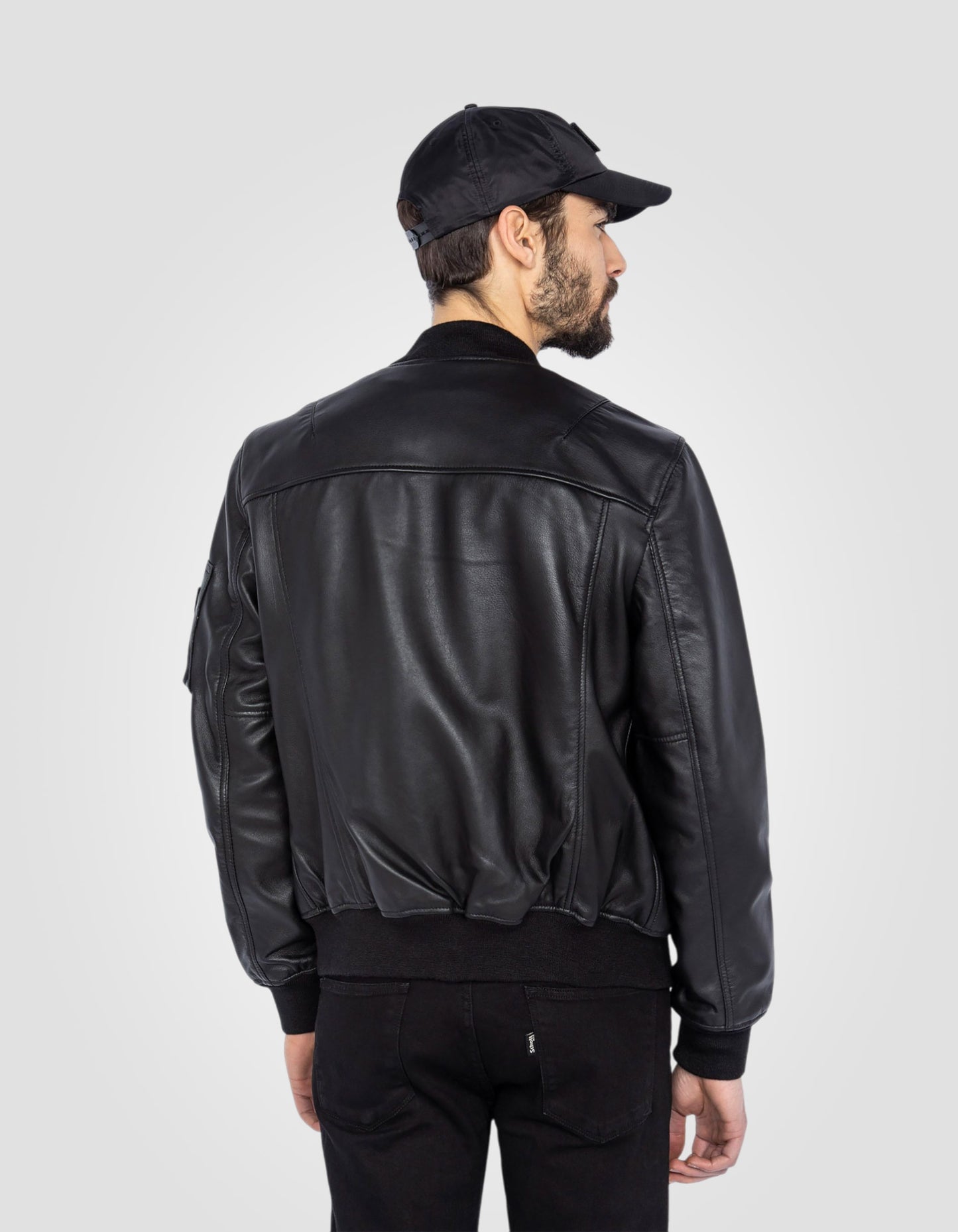 Blouson Bomber, cuir d'agneau