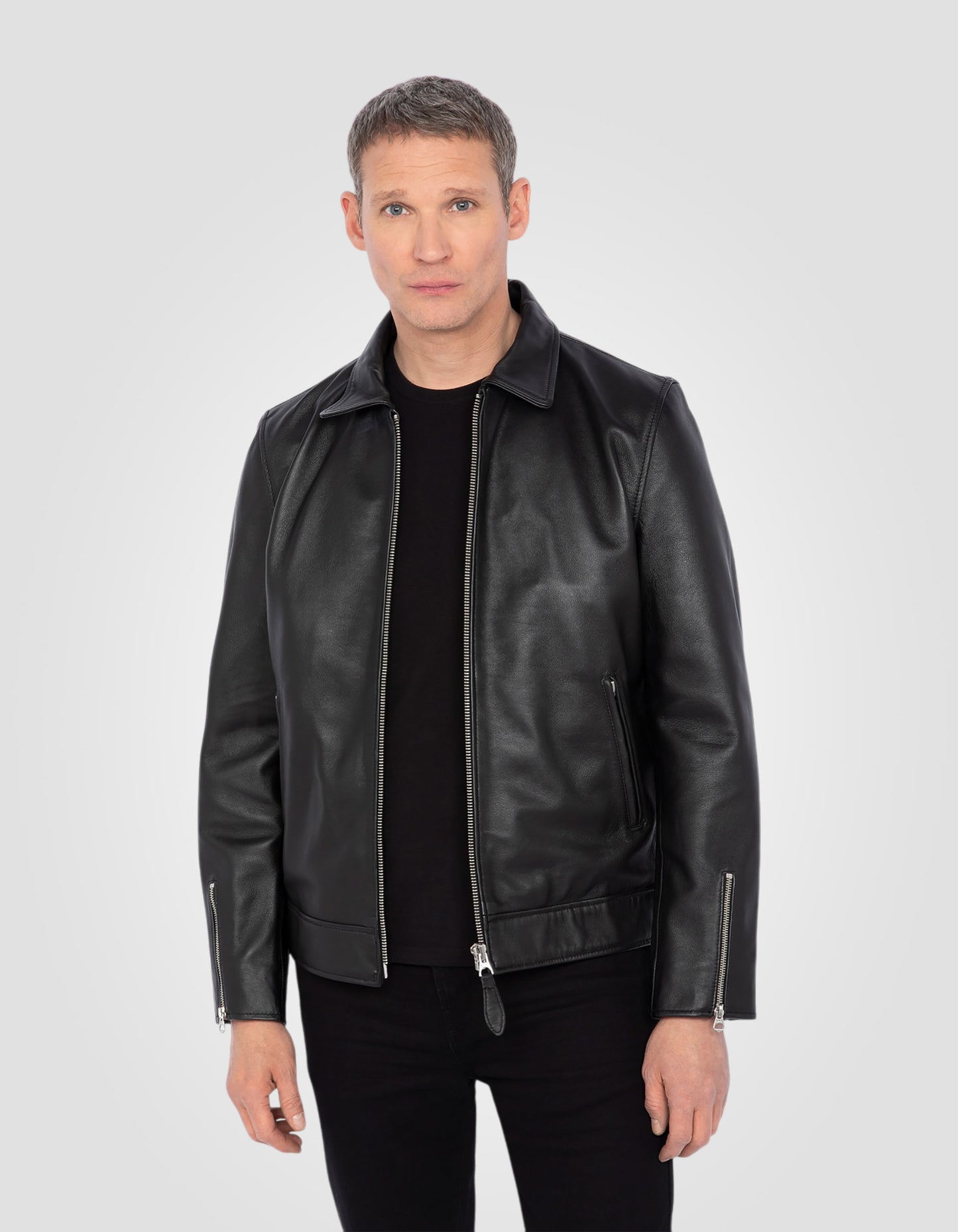 Blouson casual, cuir d'agneau