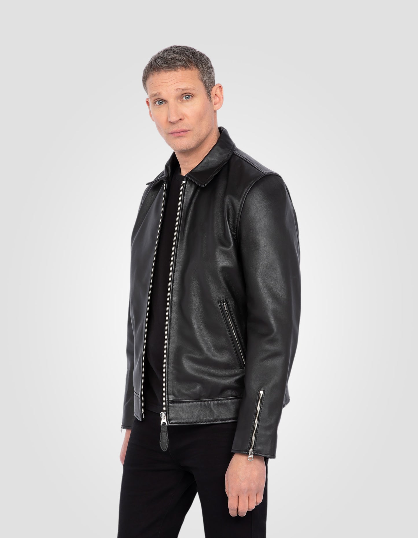 Blouson casual, cuir d'agneau