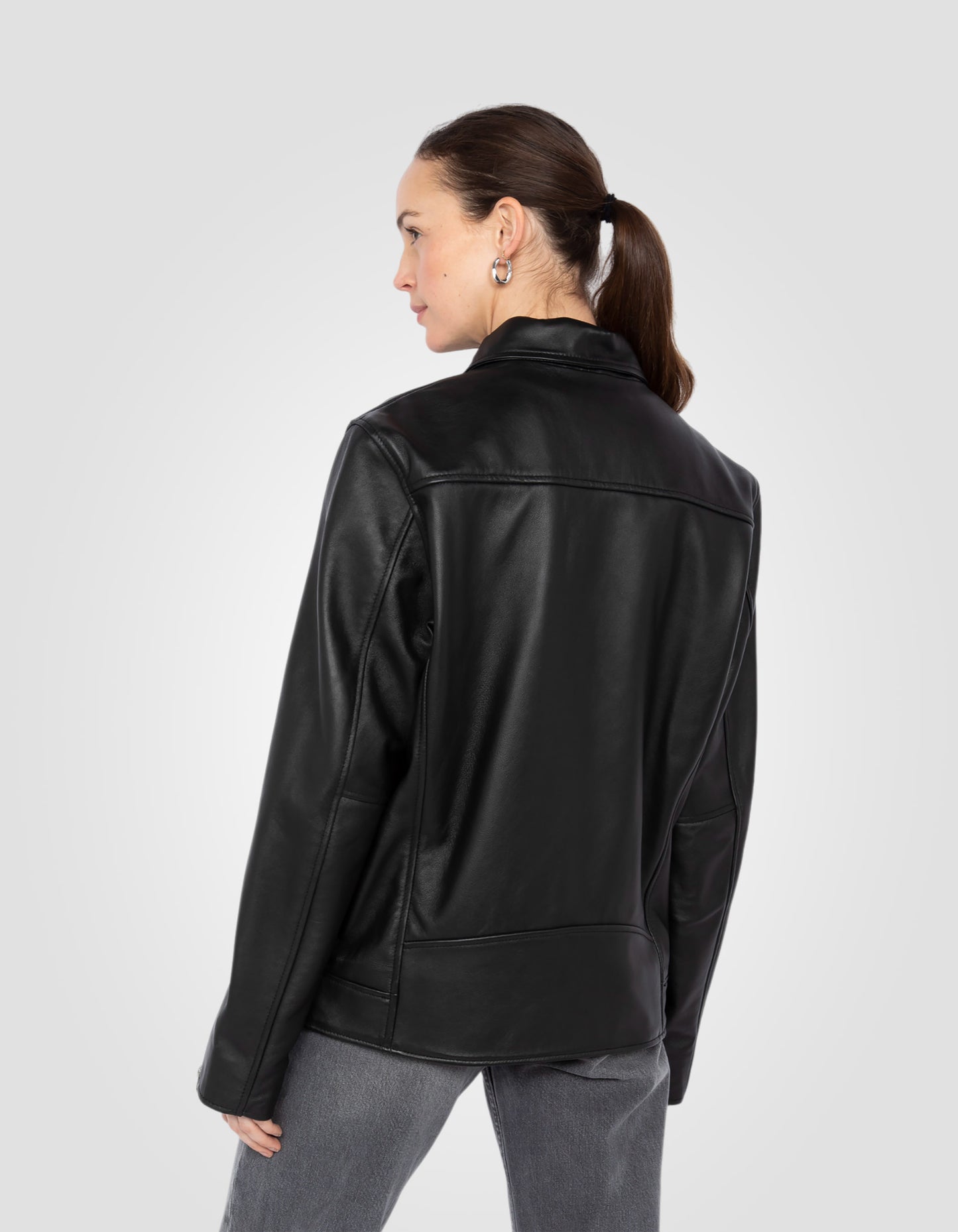 Blouson casual, cuir d'agneau