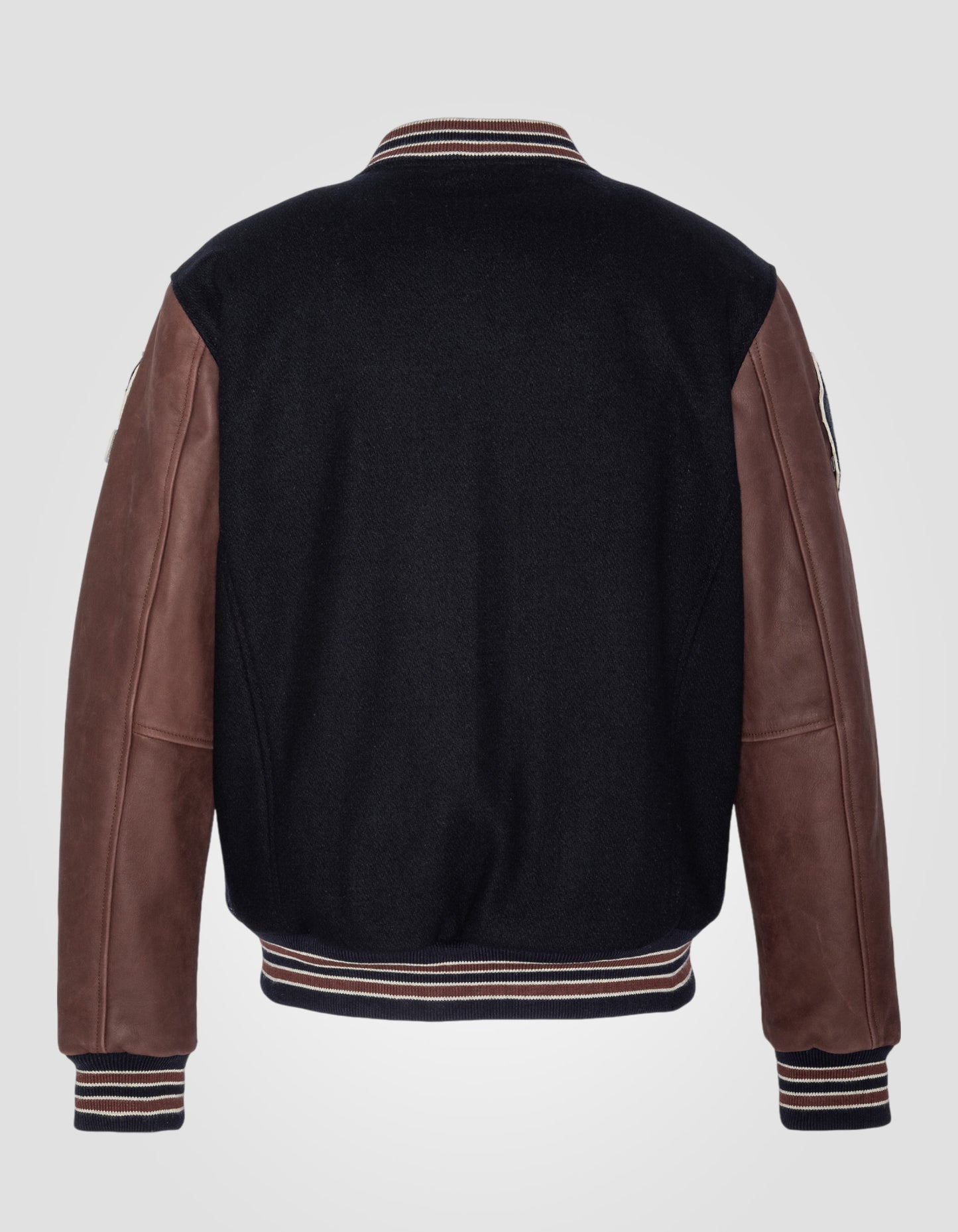 Varsity jacket, cowhide leather