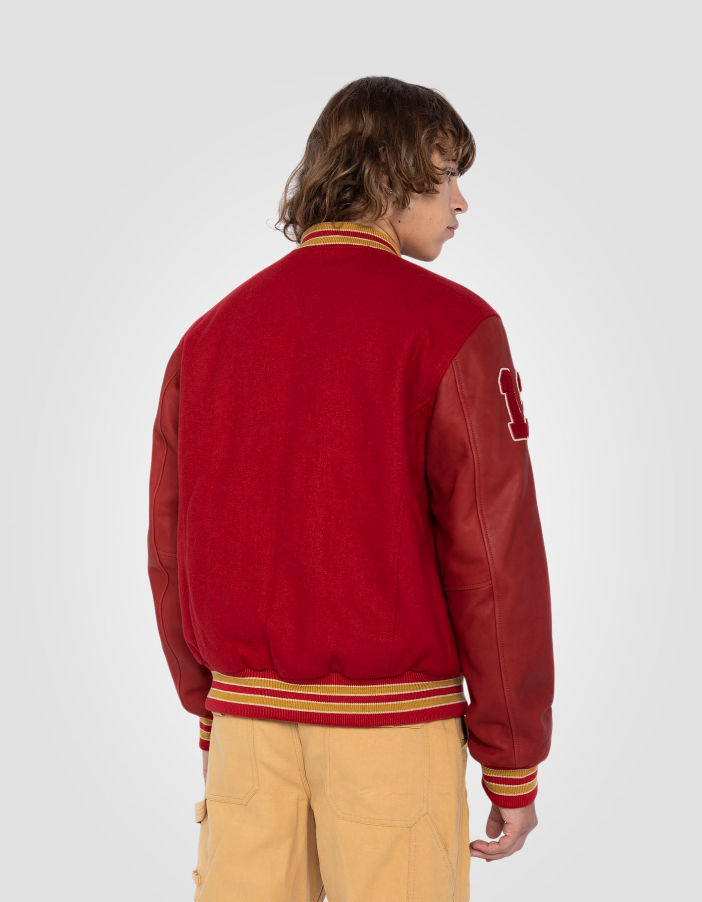 Blouson teddy Brodé, cuir de vachette