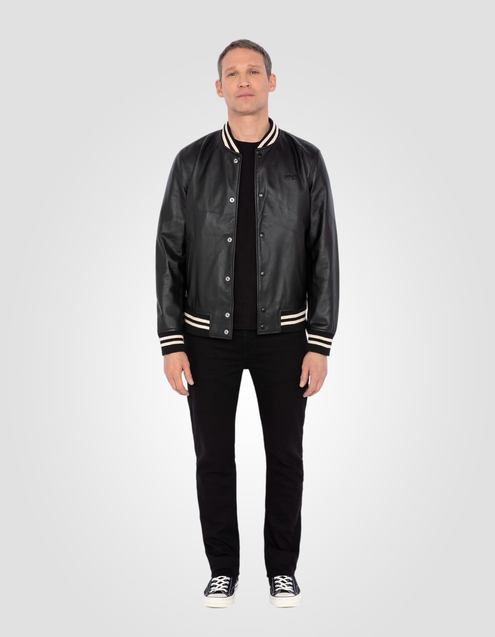 Varsity jacket, lambskin leather-1