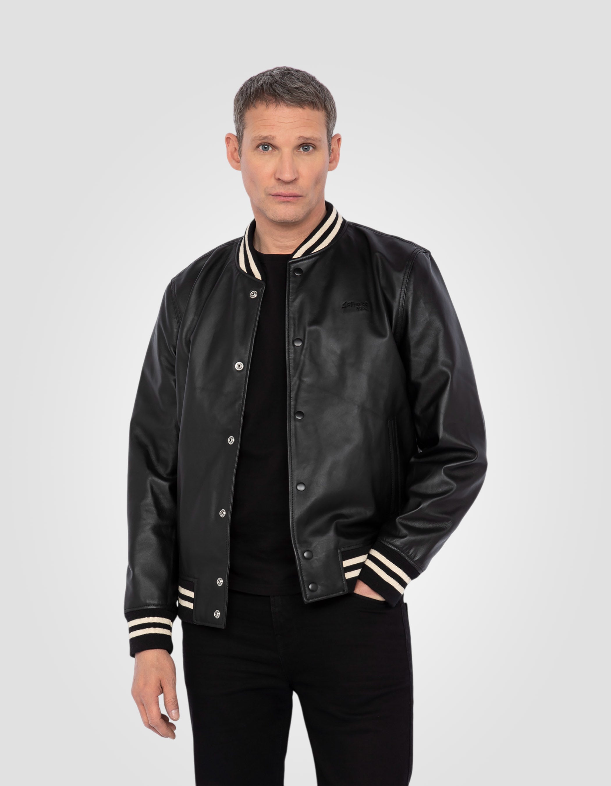 Varsity jacket, lambskin leather-3