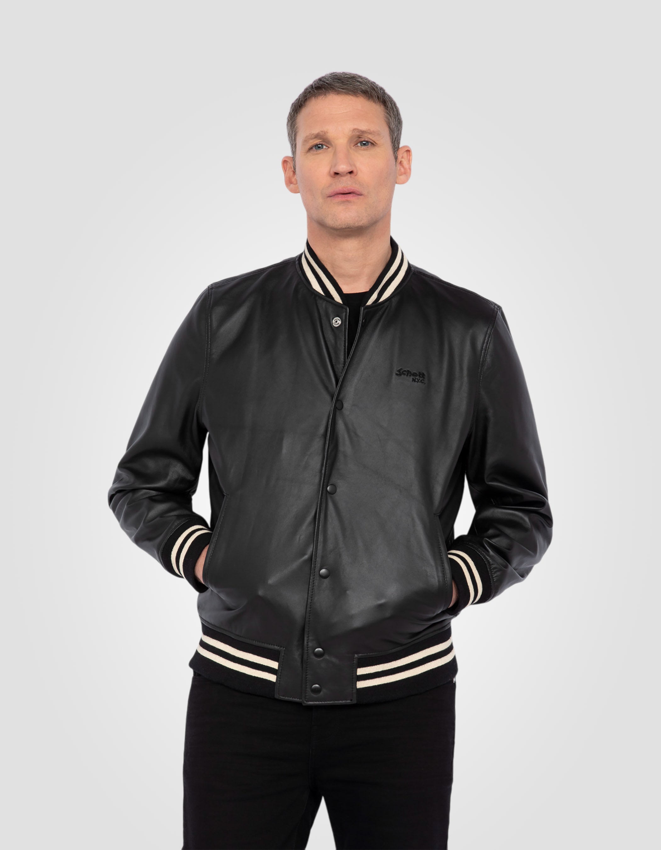 Varsity jacket, lambskin leather-4