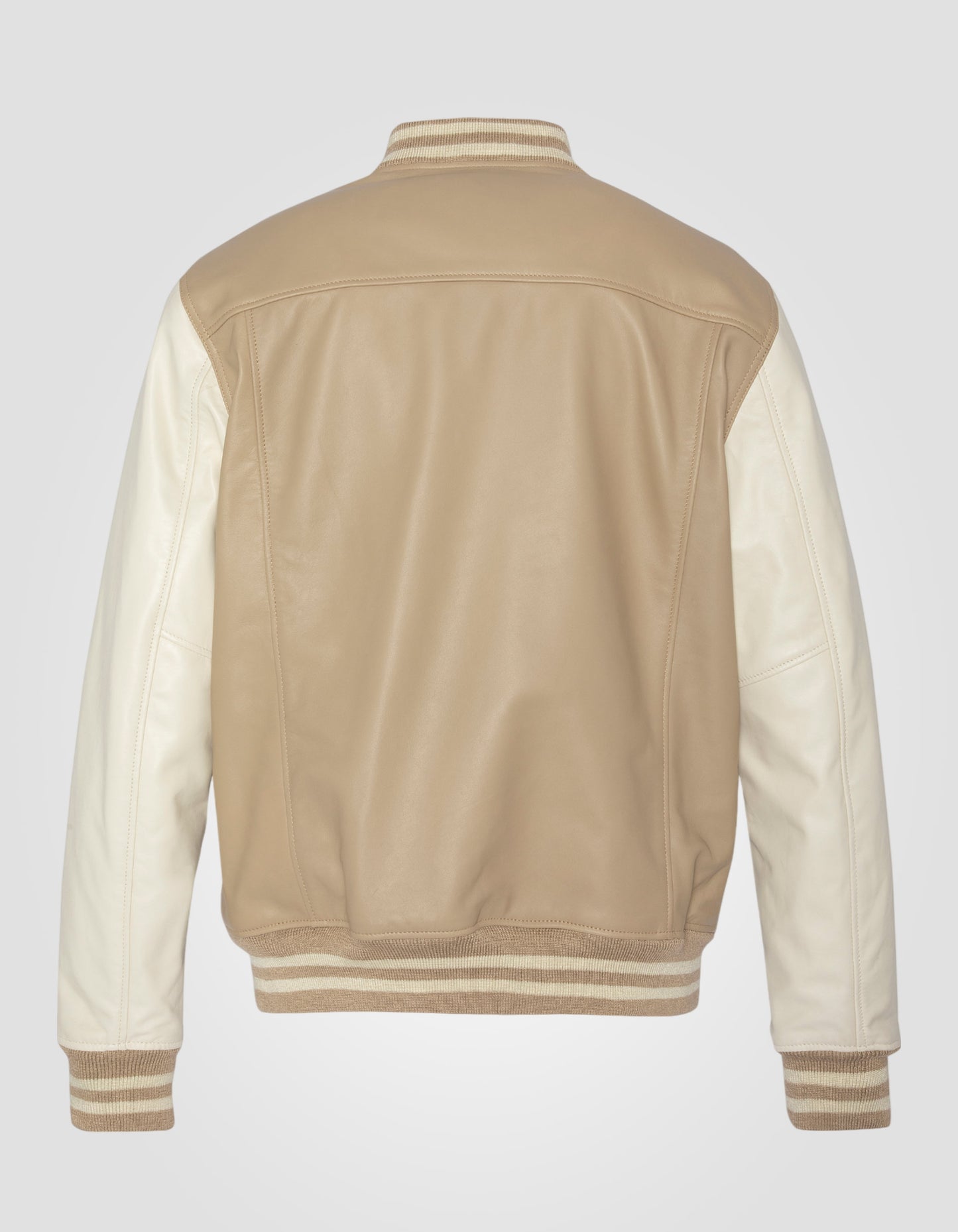 Two-tone varsity jacket, lambskin leather