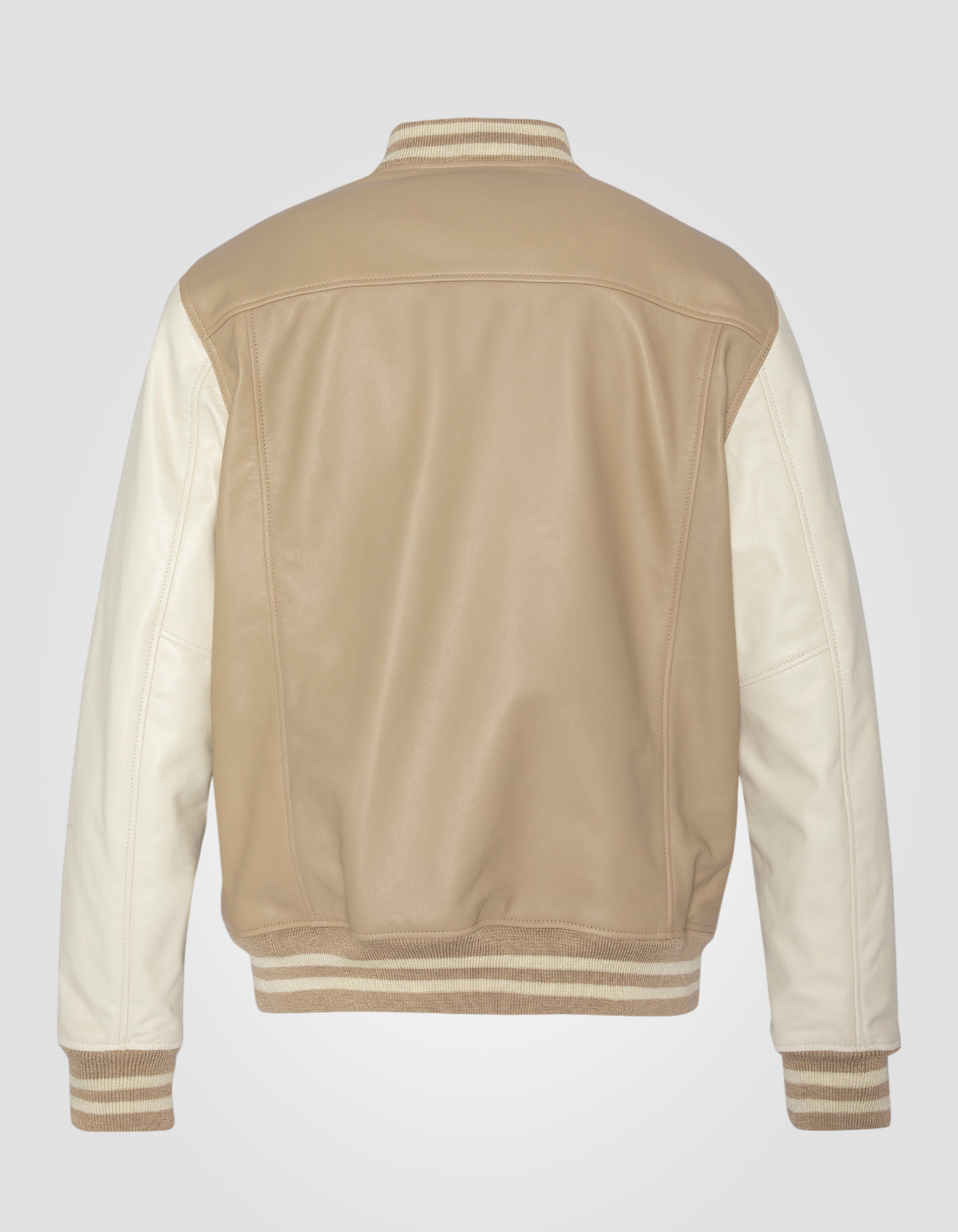 Two-tone varsity jacket, lambskin leather-7