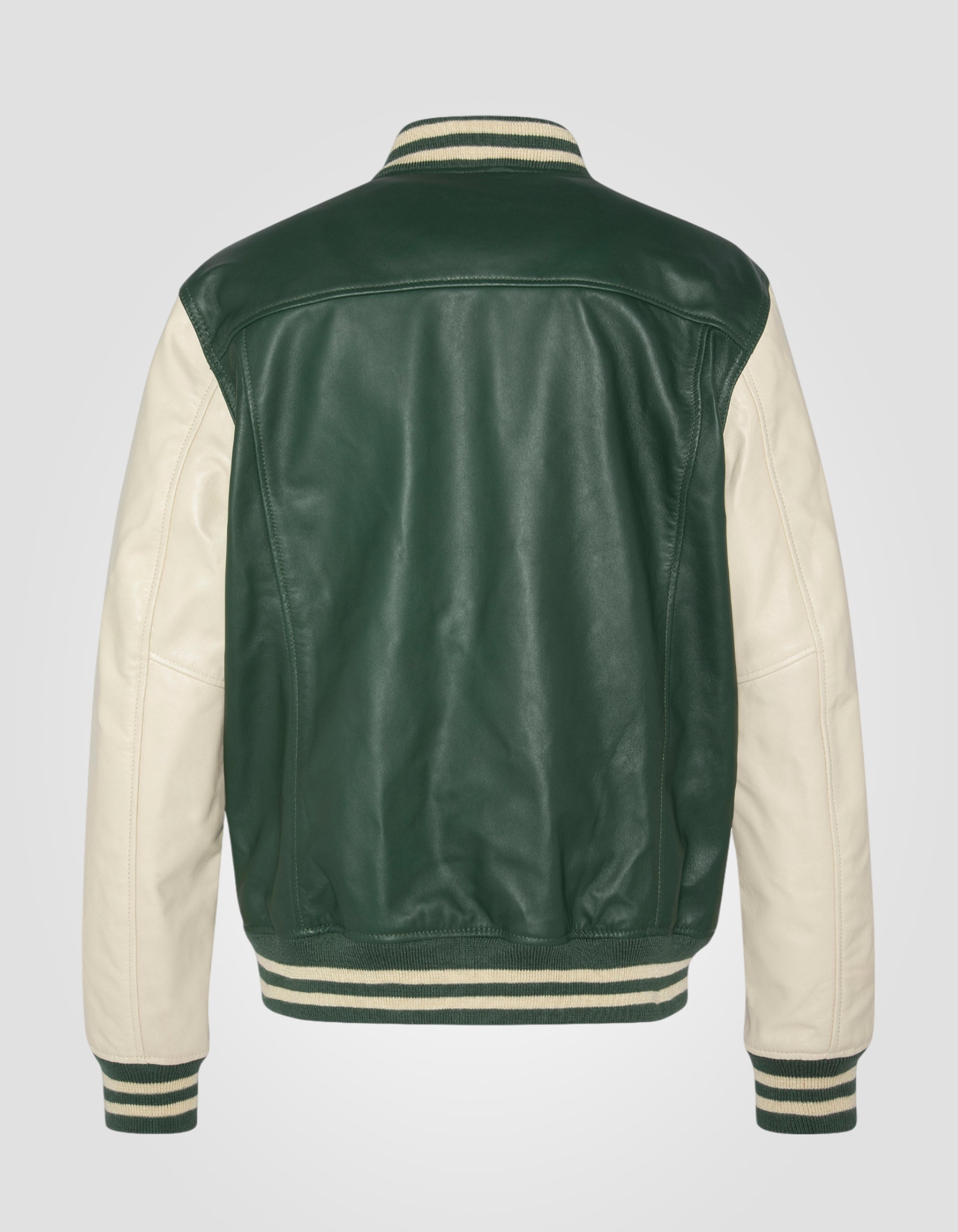 Two-tone varsity jacket, lambskin leather-7