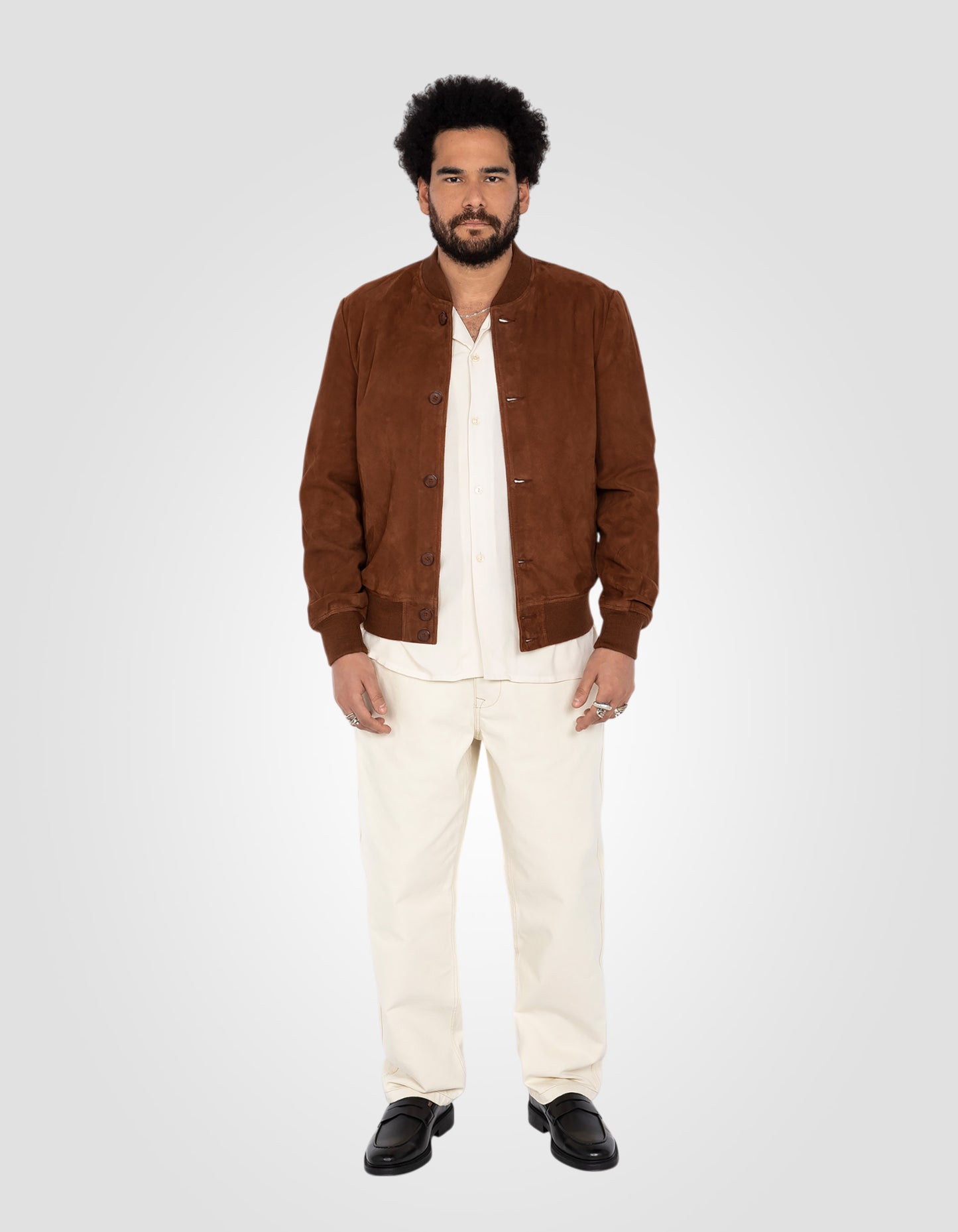 Blouson rétro, cuir de chèvre