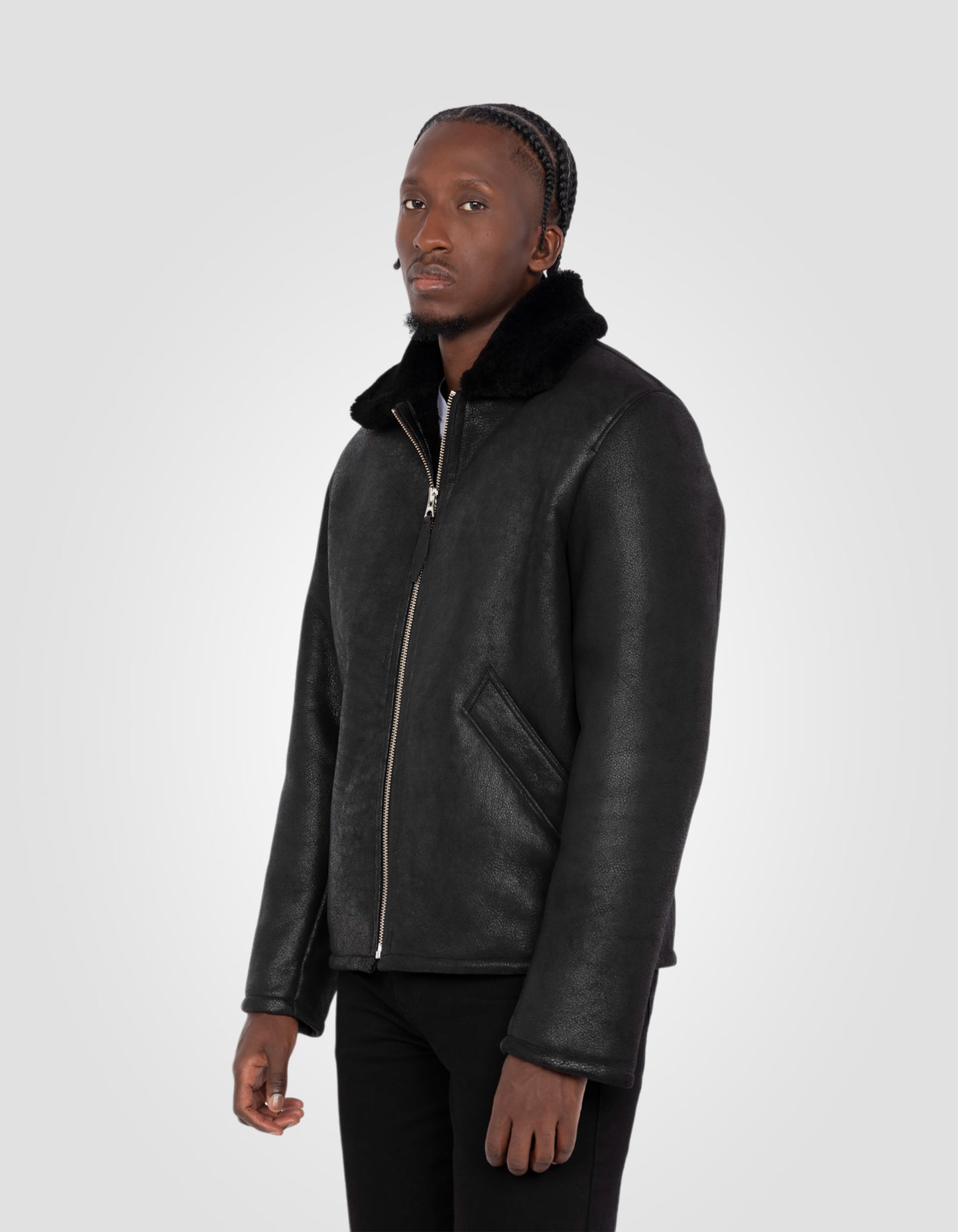 Blouson casual, cuir de mouton