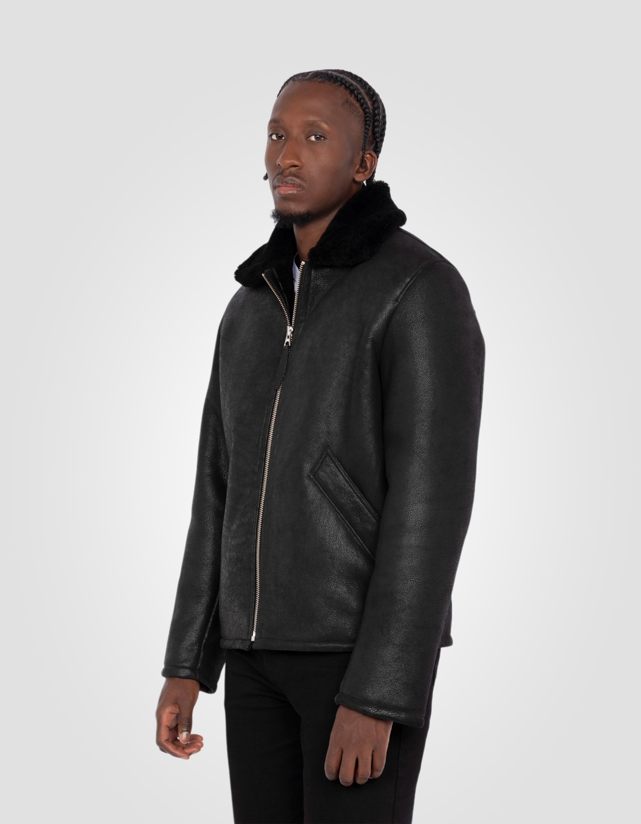 Casual jacket, double-face sheepskin leather-4