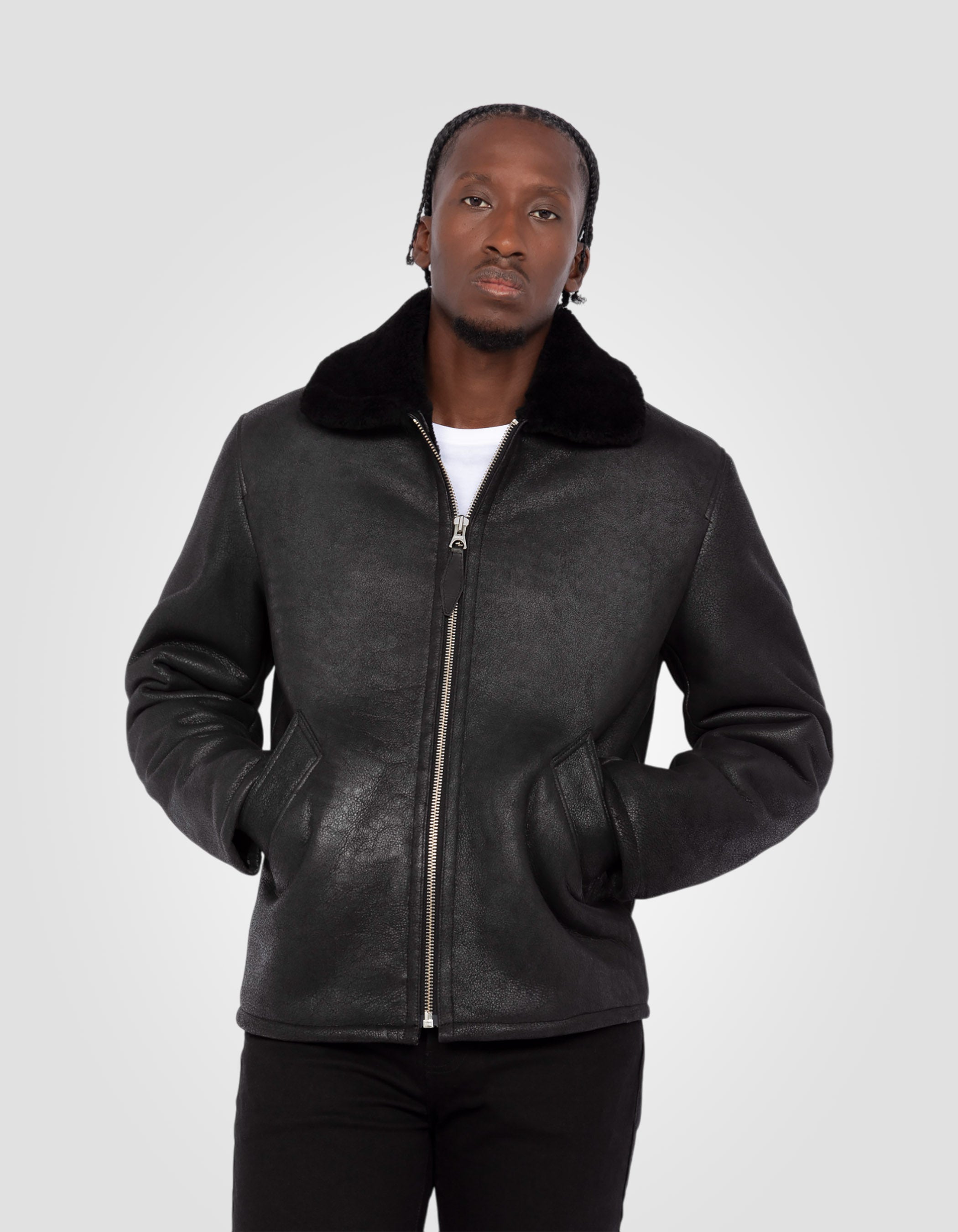 Casual jacket, double-face sheepskin leather-3