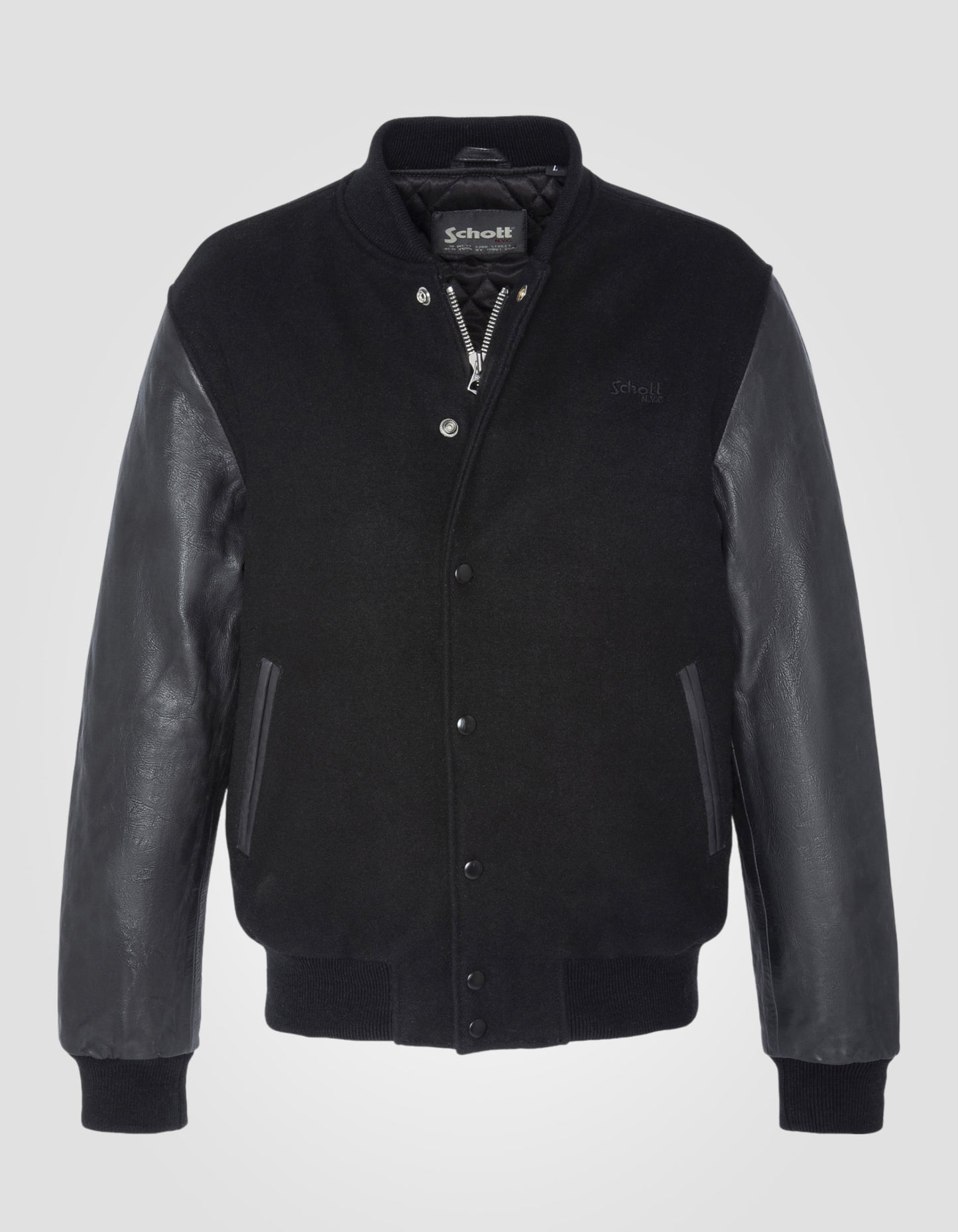 Varsity jacket, cowhide leather