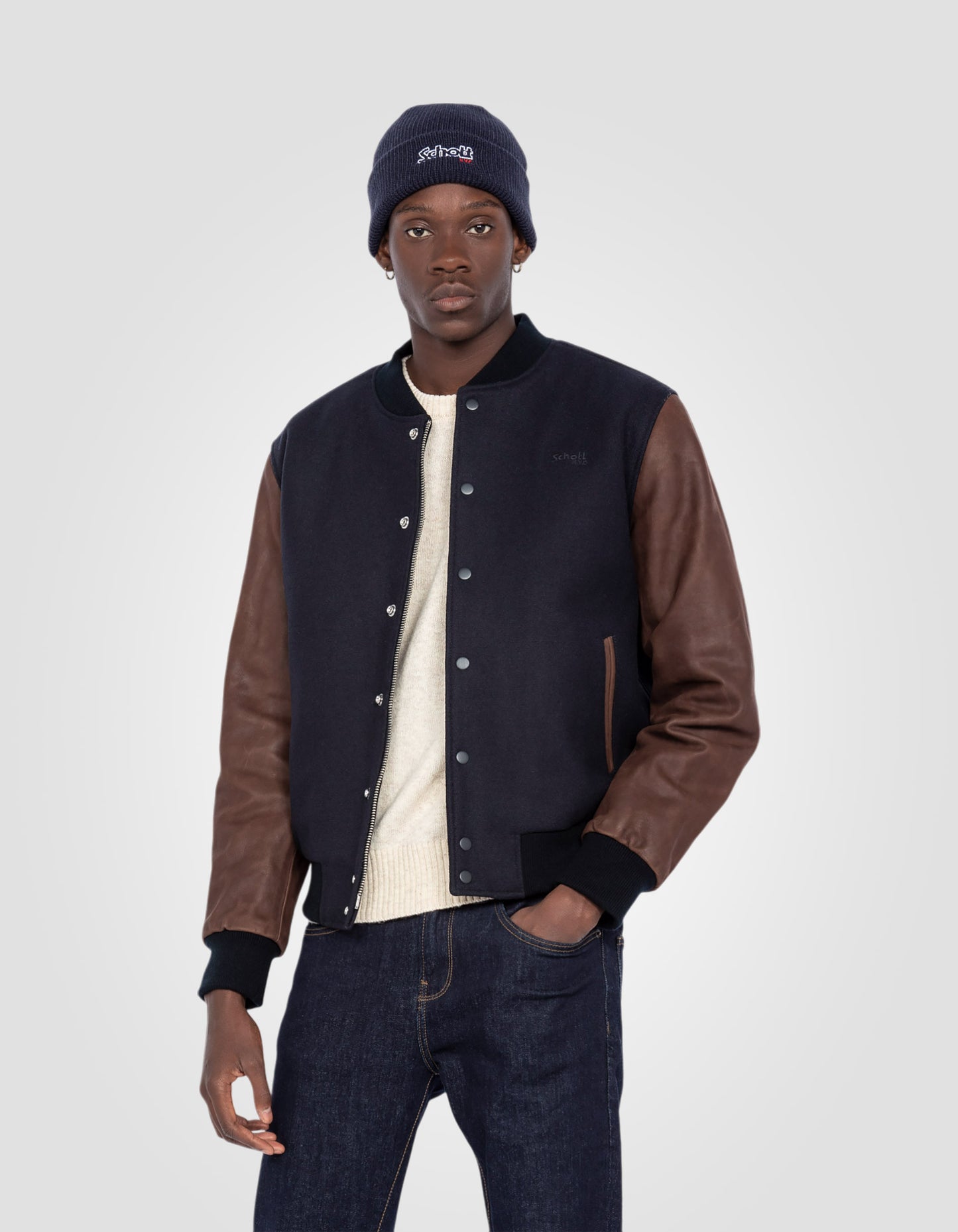 Blouson teddy, cuir de vachette