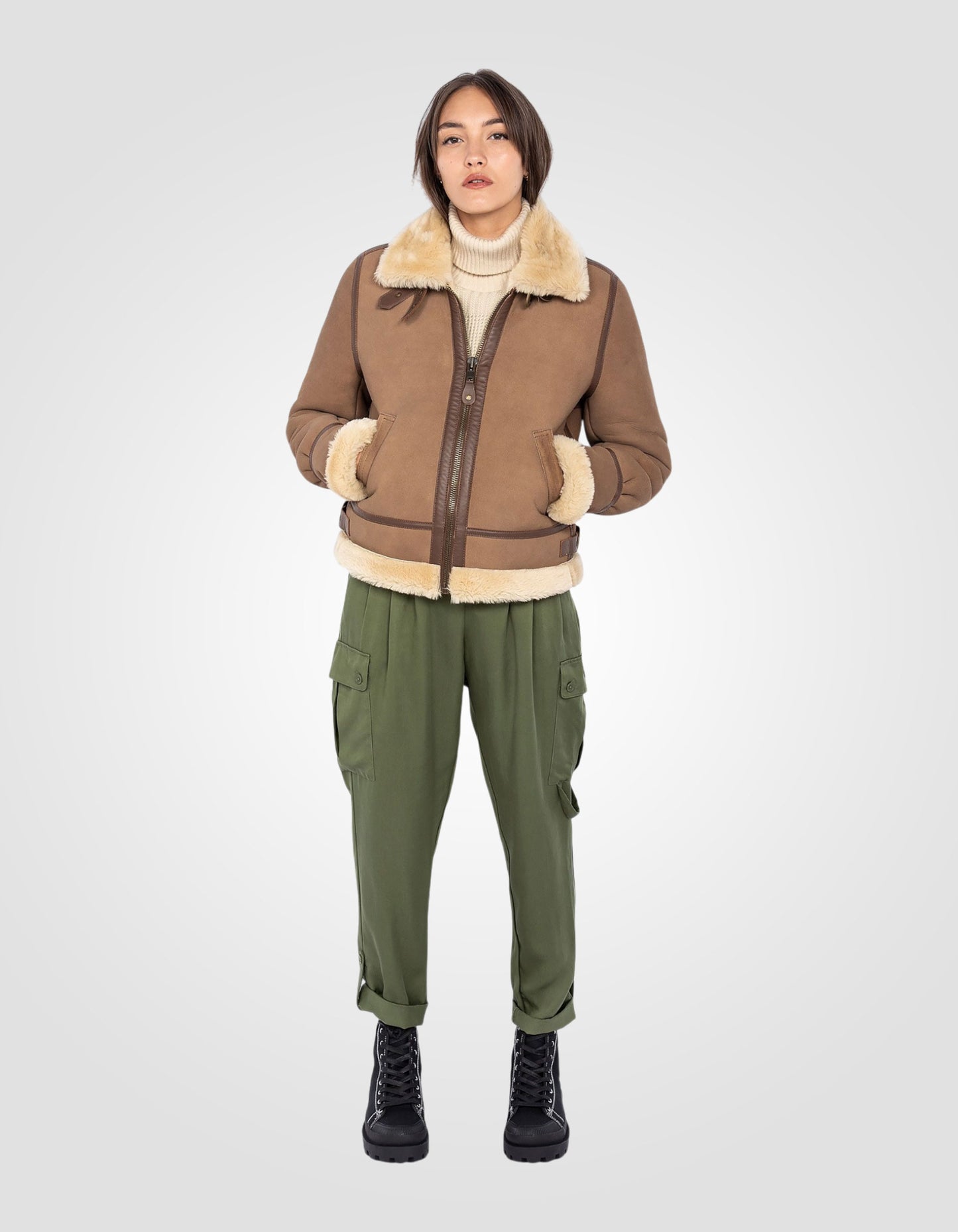 Bomber jacket type B-3, sheepskin leather