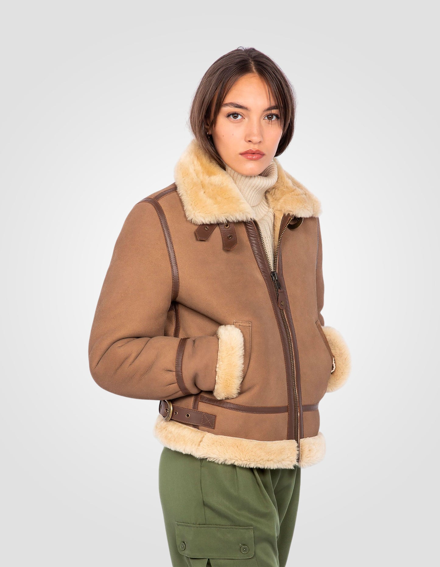 Bomber jacket type B-3, sheepskin leather