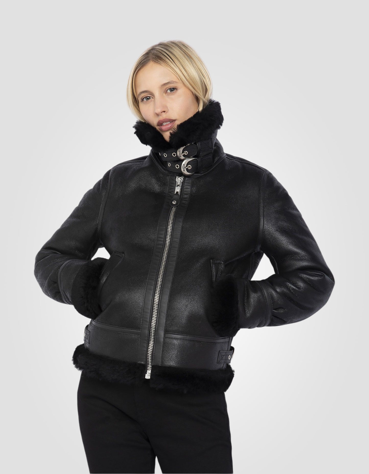 Blouson bombardier B-3, cuir de mouton