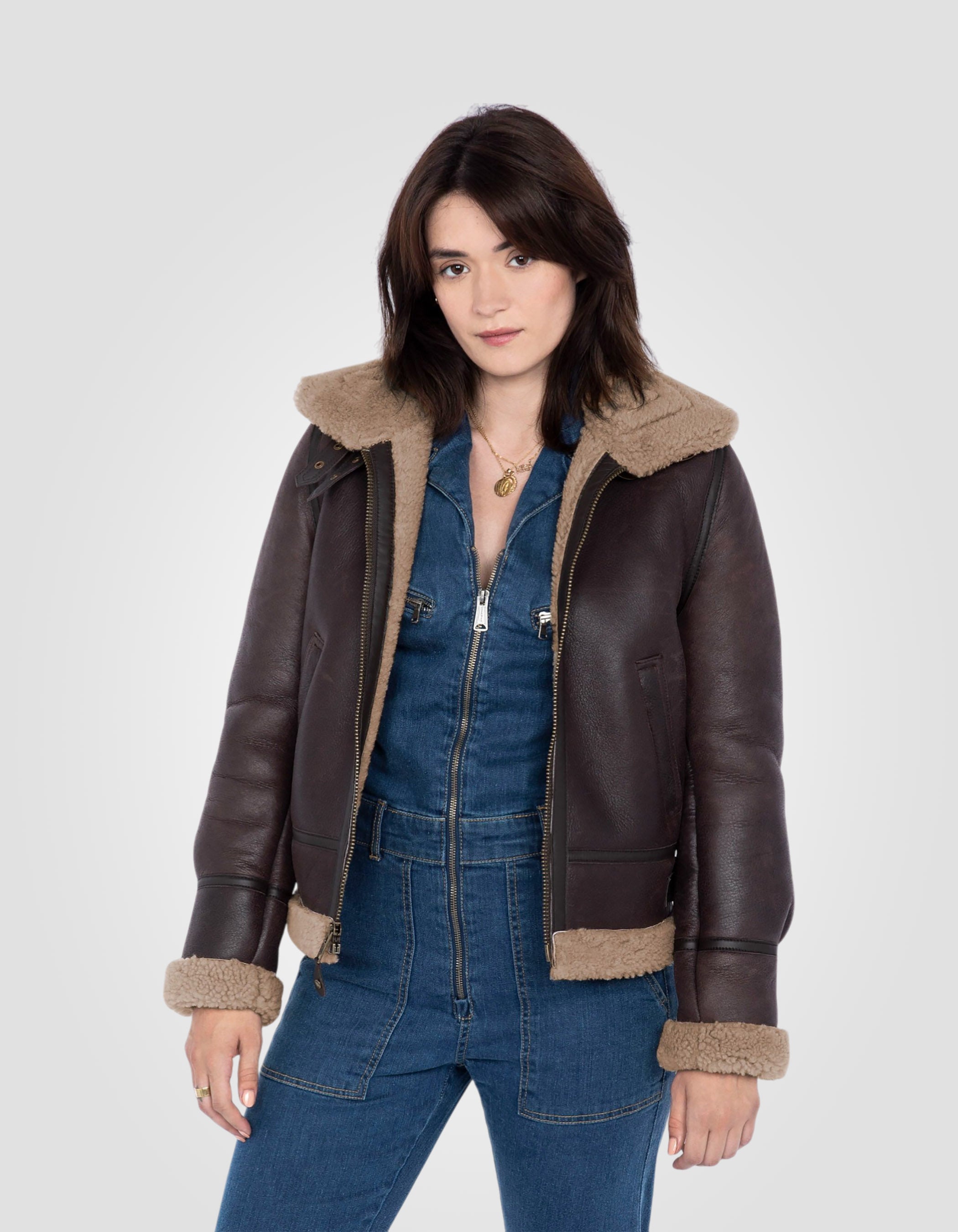 Bomber jacket, type B-3, sheepskin leather-1