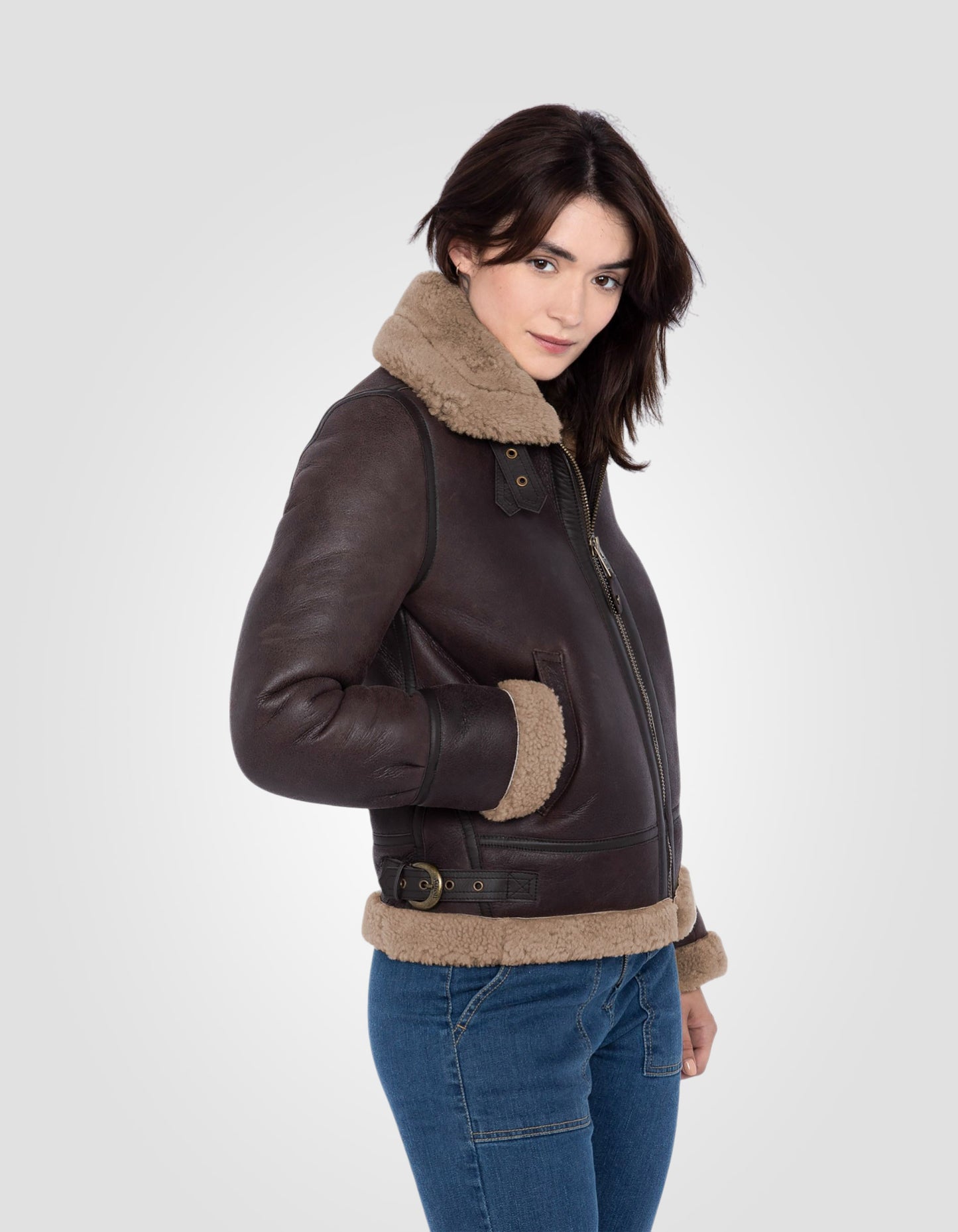 Blouson bombardier B-3, cuir de mouton