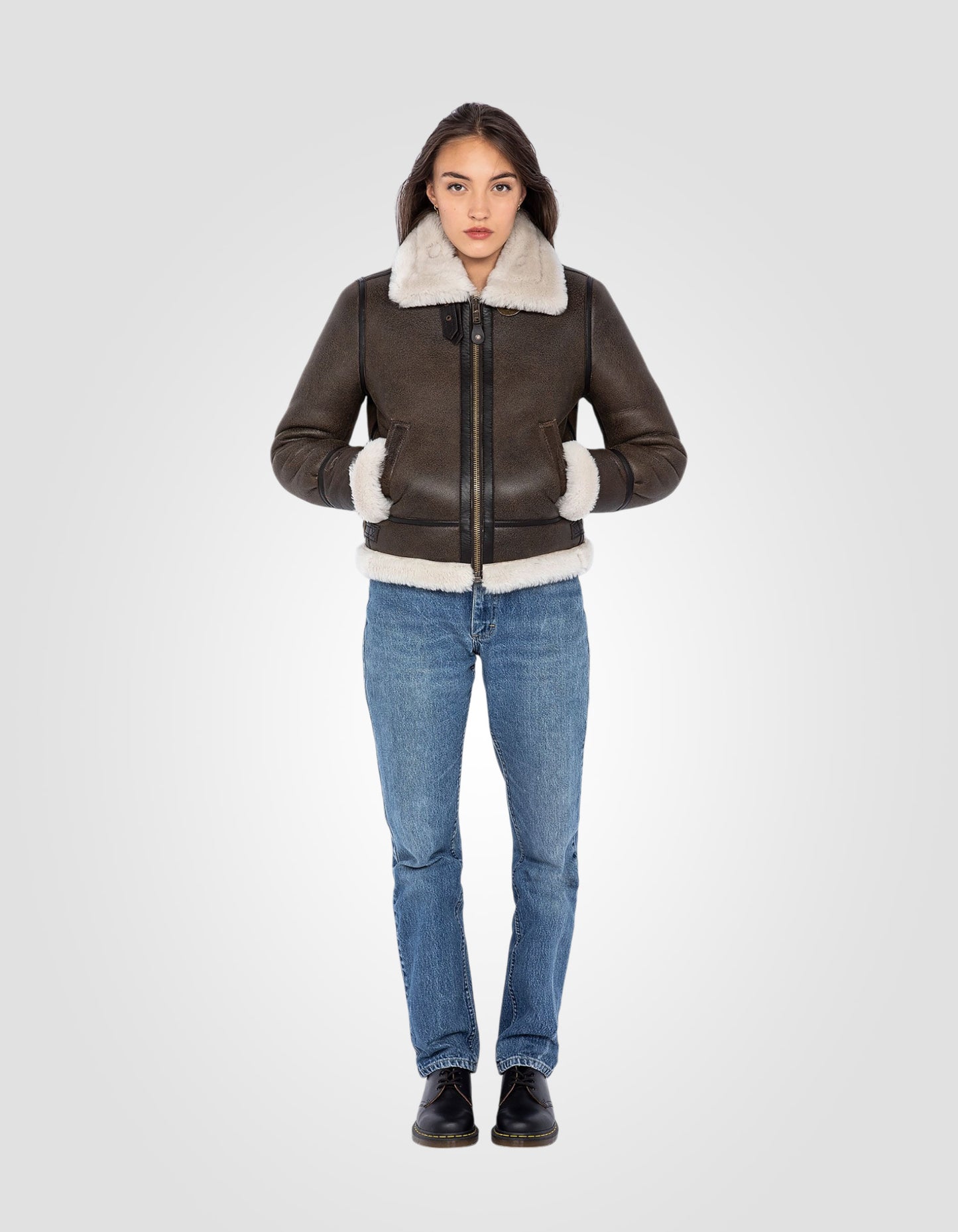 Blouson bombardier B-3, cuir de mouton