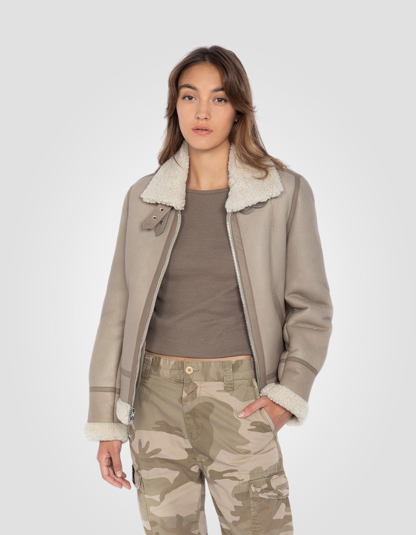 Blouson bombardier B-3, cuir de mouton